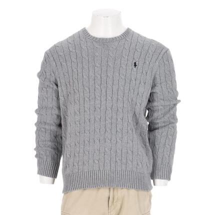 Seconde vie - Pull Homme Cable Knit Torsadée Gris - Excellent