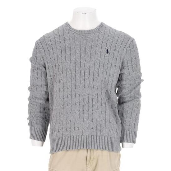 Seconde vie - Pull Homme Cable Knit Torsadée Gris - Excellent