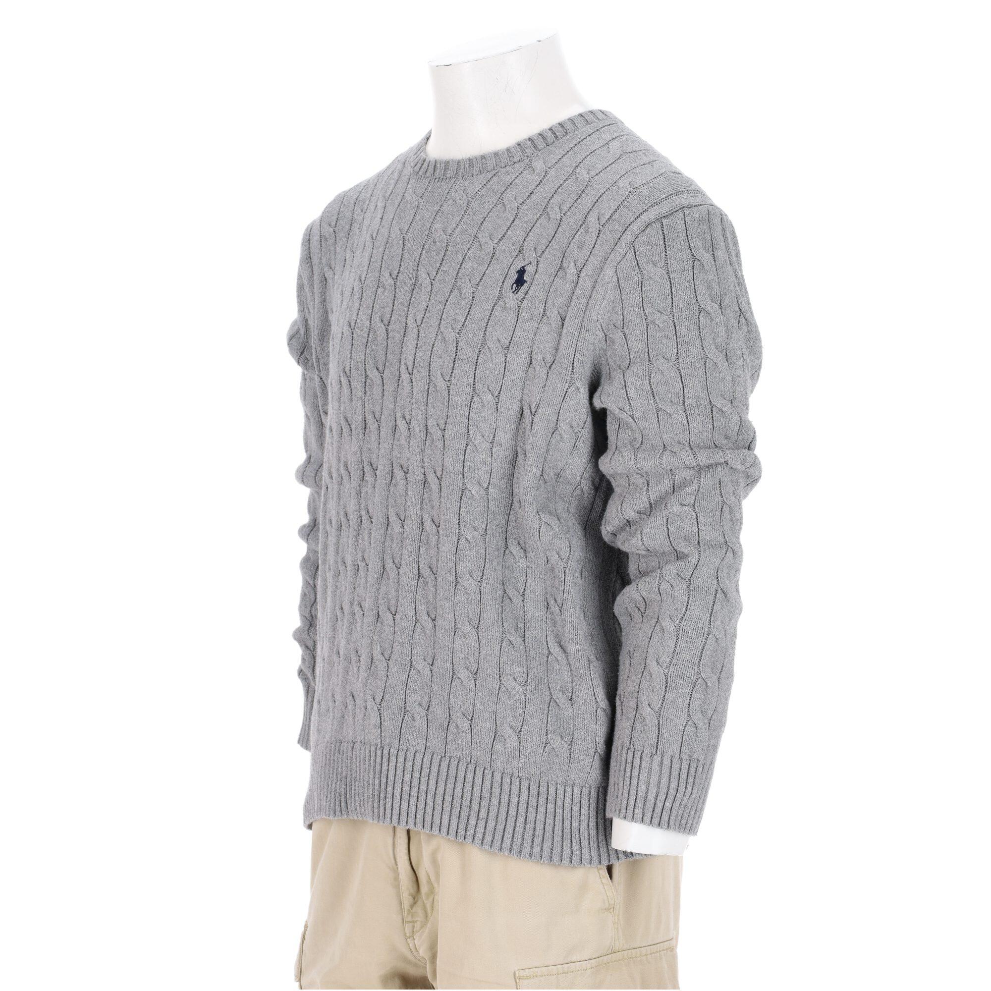 Tweedehands - Polo Ralph Lauren heren kabeltrui grijs - Als nieuw 4/7