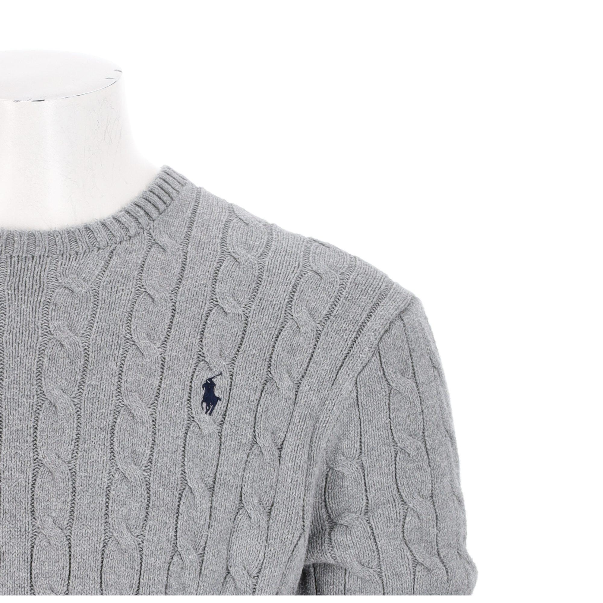 Tweedehands - Polo Ralph Lauren heren kabeltrui grijs - Als nieuw 6/7