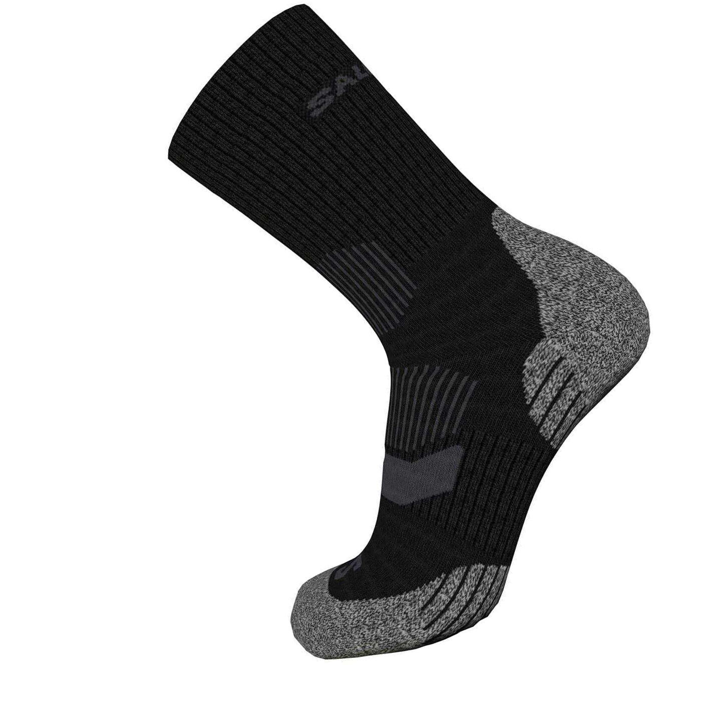 Mens Lightweight Crew Socks (Pack of 2) (Black/Grey) 2/2