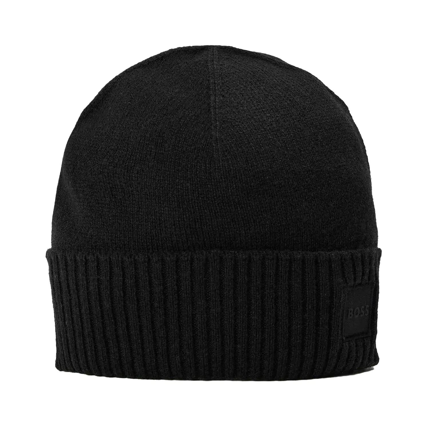 Mens Akaio Wool Beanie (Black) 2/3