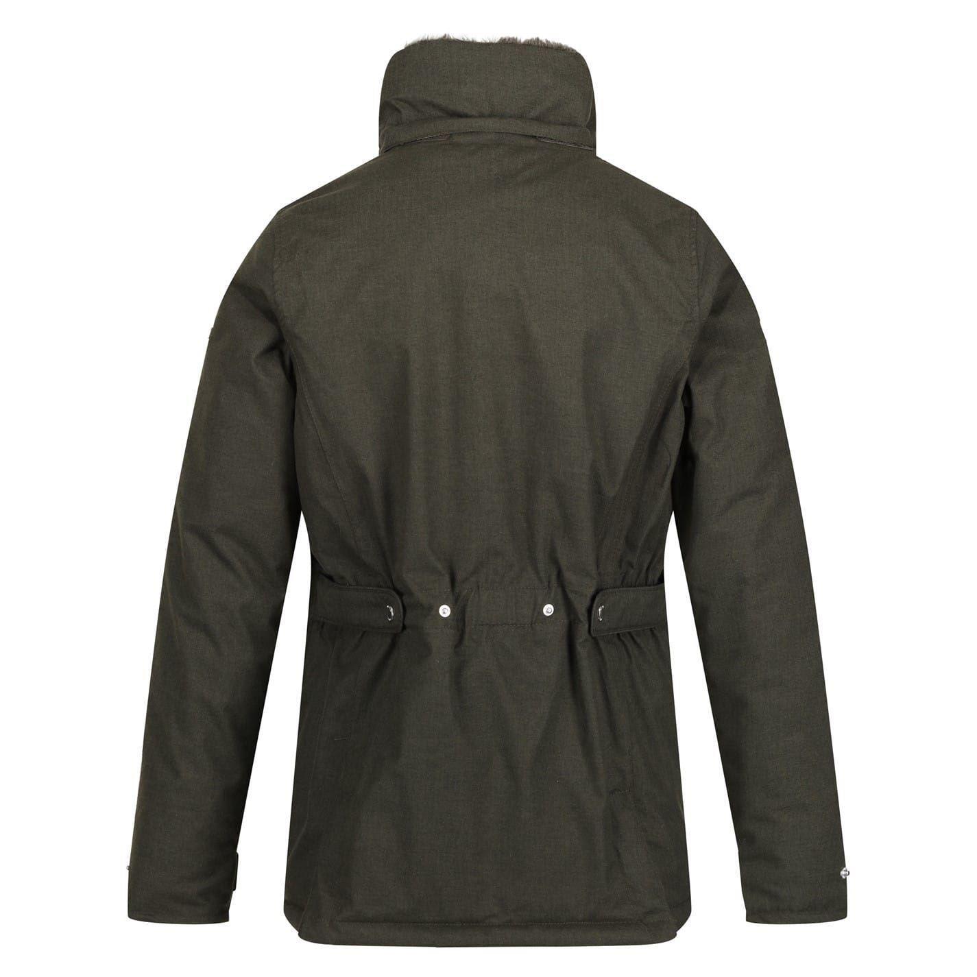 Womens/Ladies Leighton Plaid Waterproof Jacket (Dark Khaki) 3/4