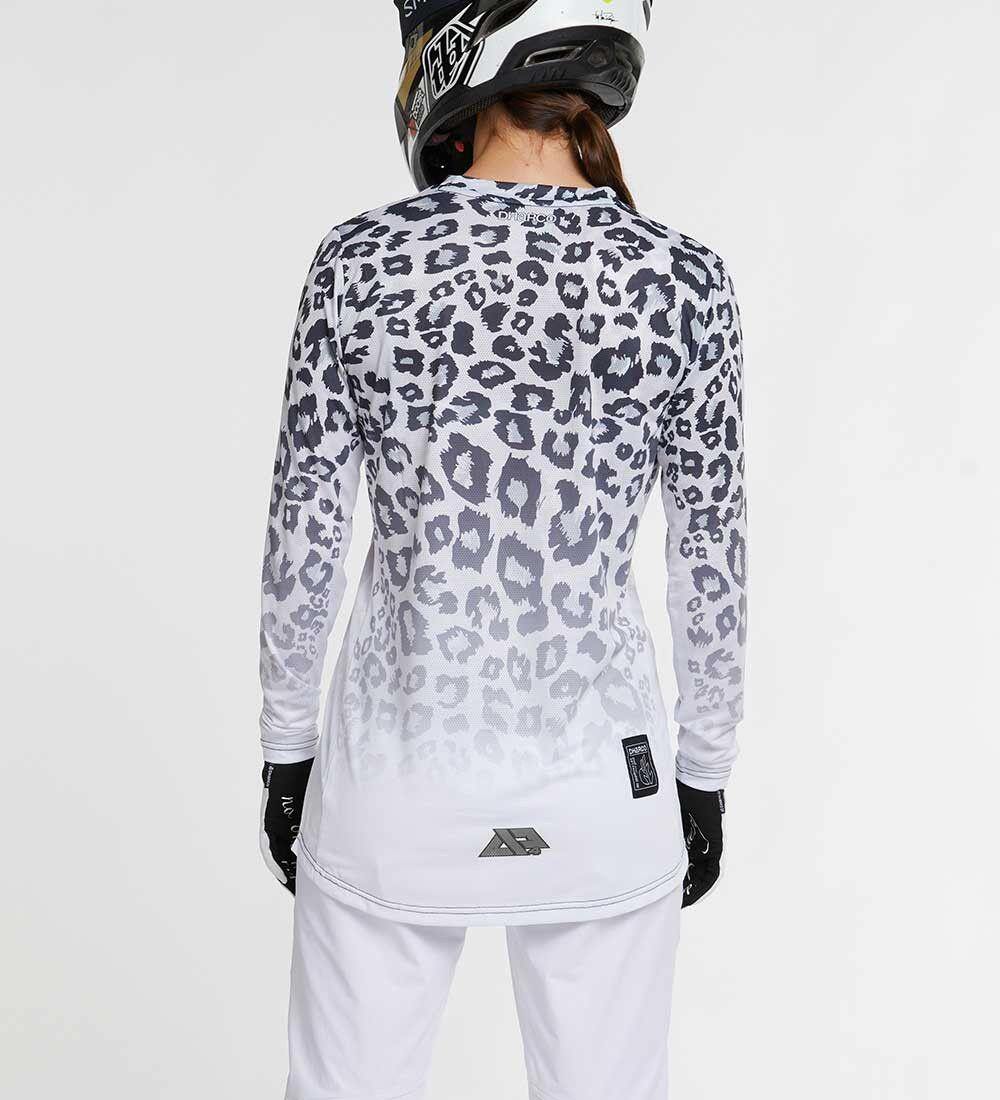 Dharco Women's Long Sleeve Jersey Signed Amaury Pierron White Leopard 3/5