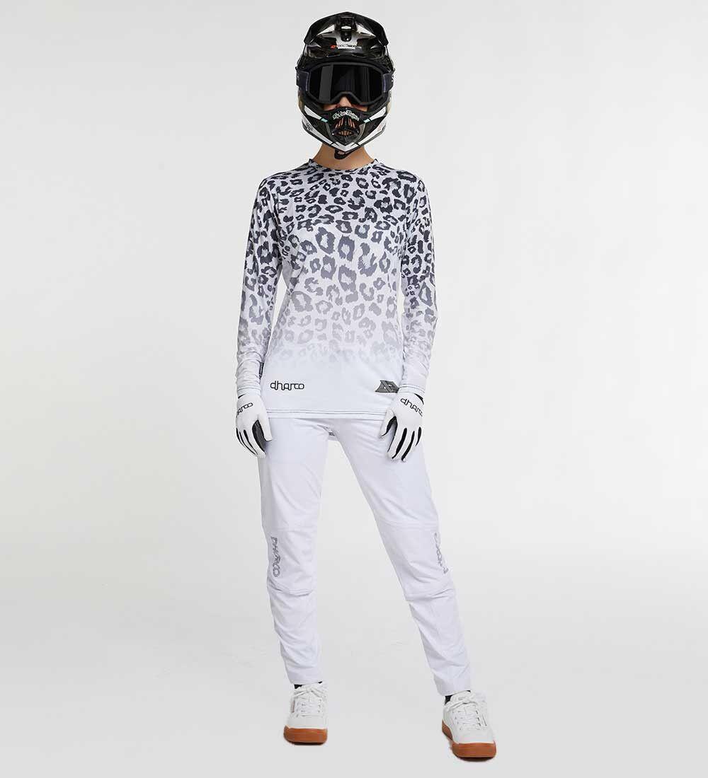 Dharco Women's Long Sleeve Jersey Signed Amaury Pierron White Leopard 4/5