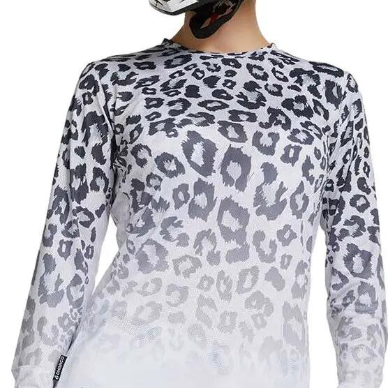 Dharco Women's Long Sleeve Jersey Signed Amaury Pierron Leopard White