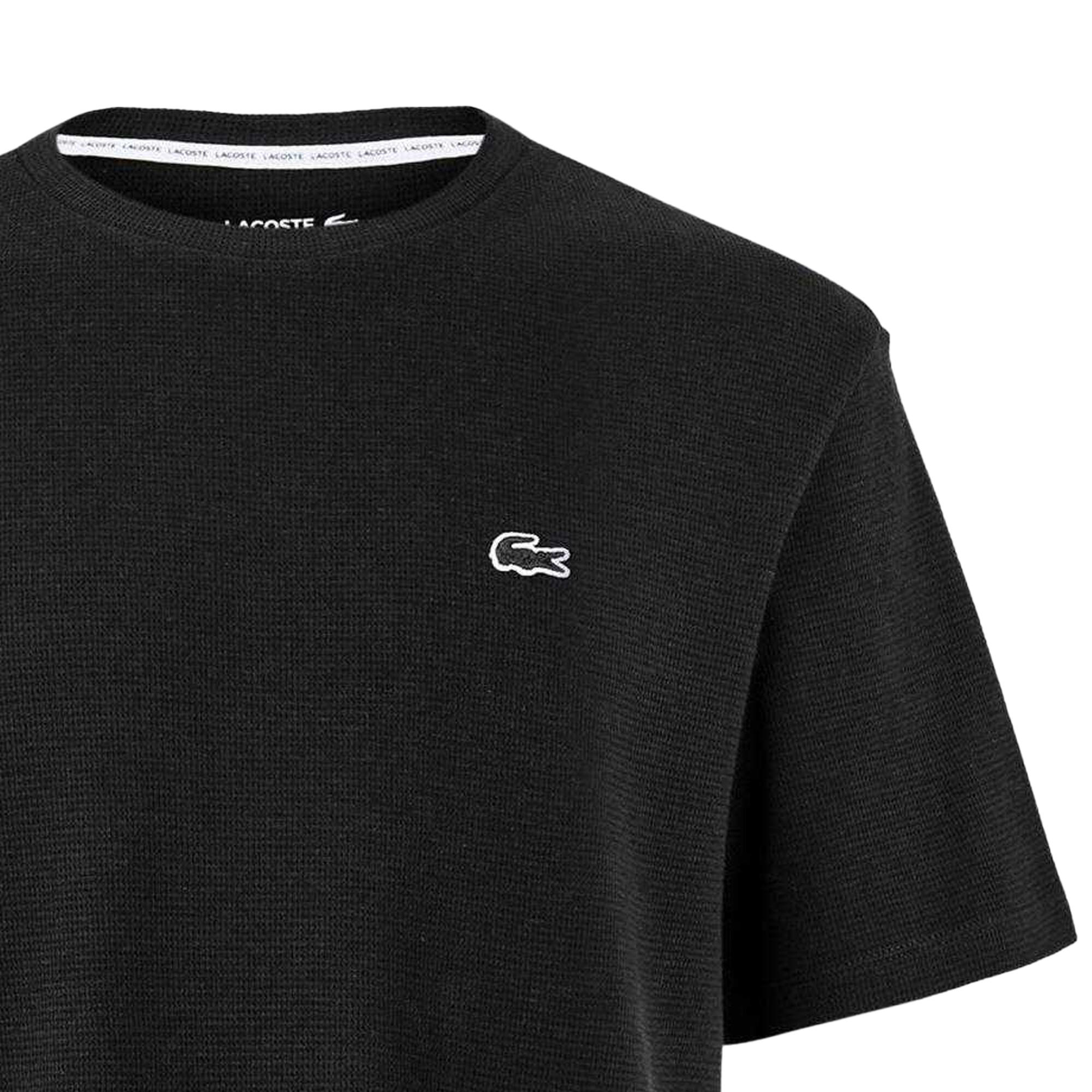Maglietta Cialda Misto Cotone Uomo Lacoste Nero 2/2