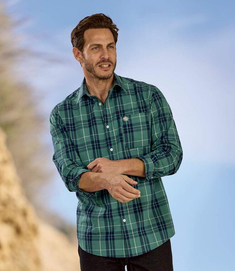 La Chemise Popeline Manches Longues à Carreaux 2/3
