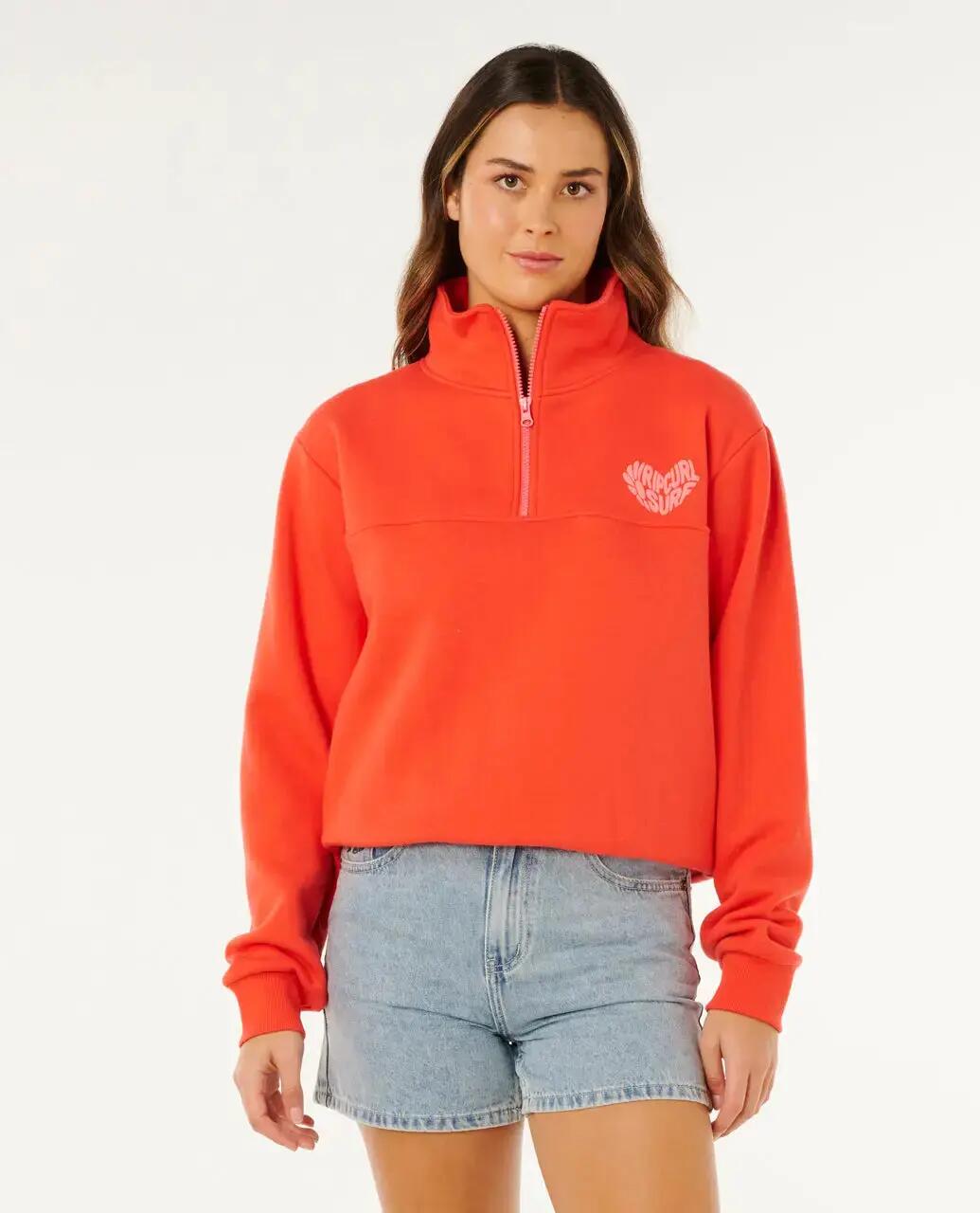 Sweat Femme Rc Heart Half Zip - Red 7/7