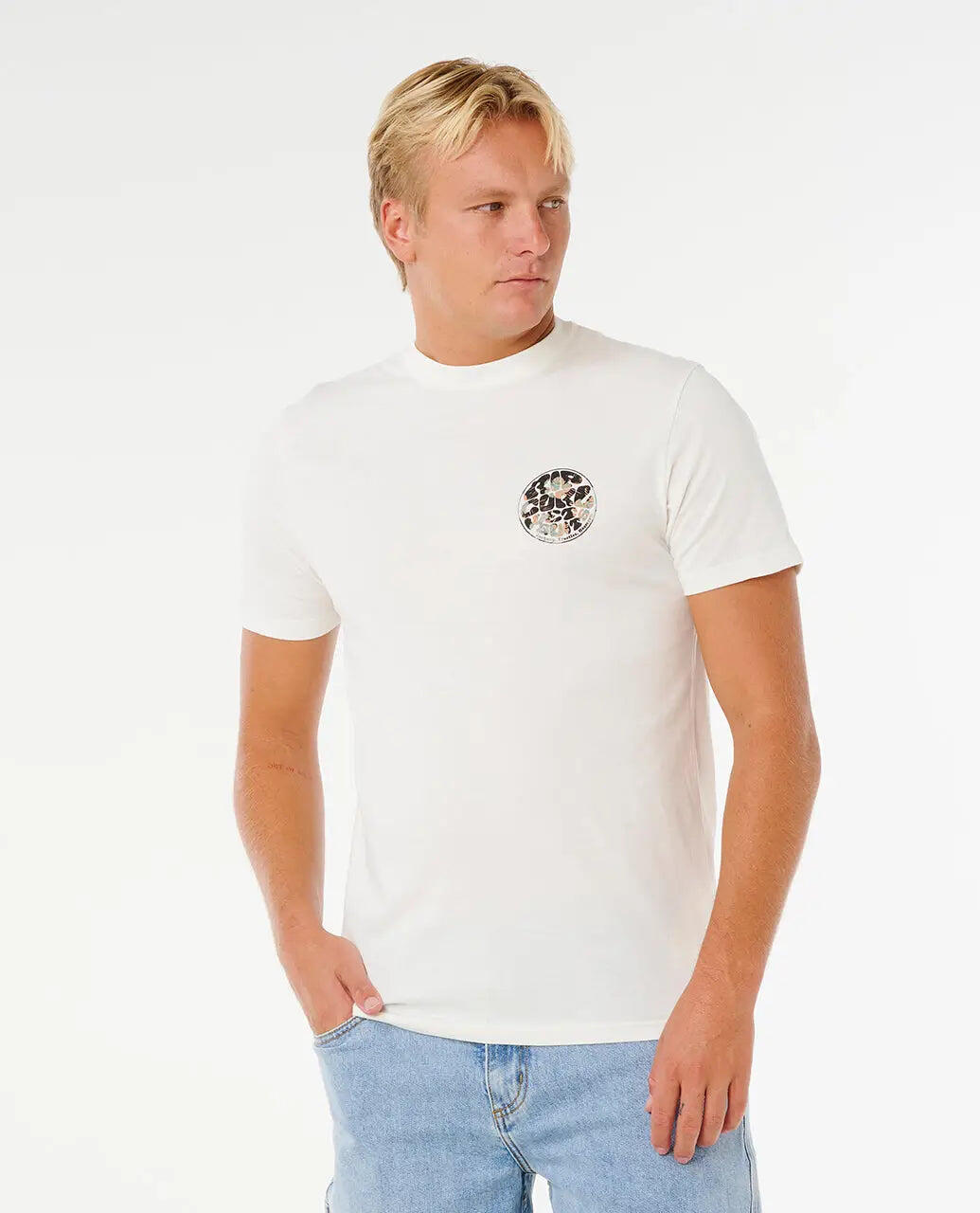 Rip Curl Wettie Passage Icon TEE - Bone 3/7