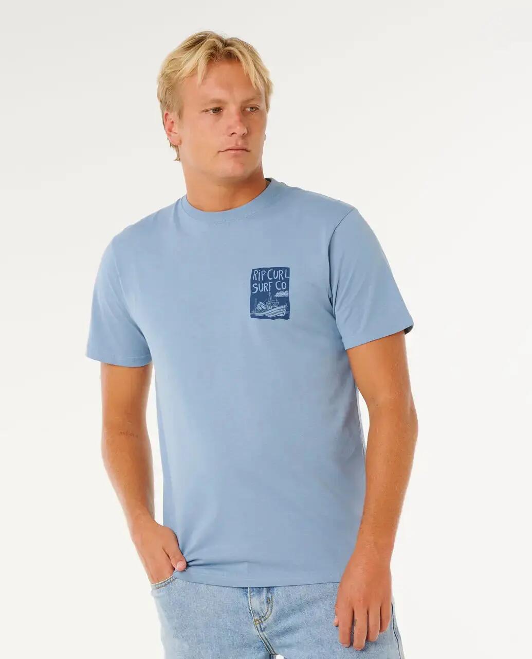 Rip Curl Keep ON Trucking SS TEE - Faded Denim 2/7