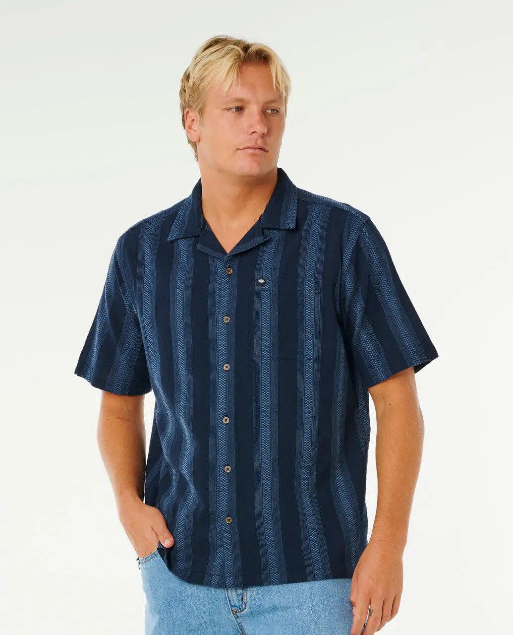 Rip Curl Classic Surf Weaver S/S Shirt - Dark Navy 7/7