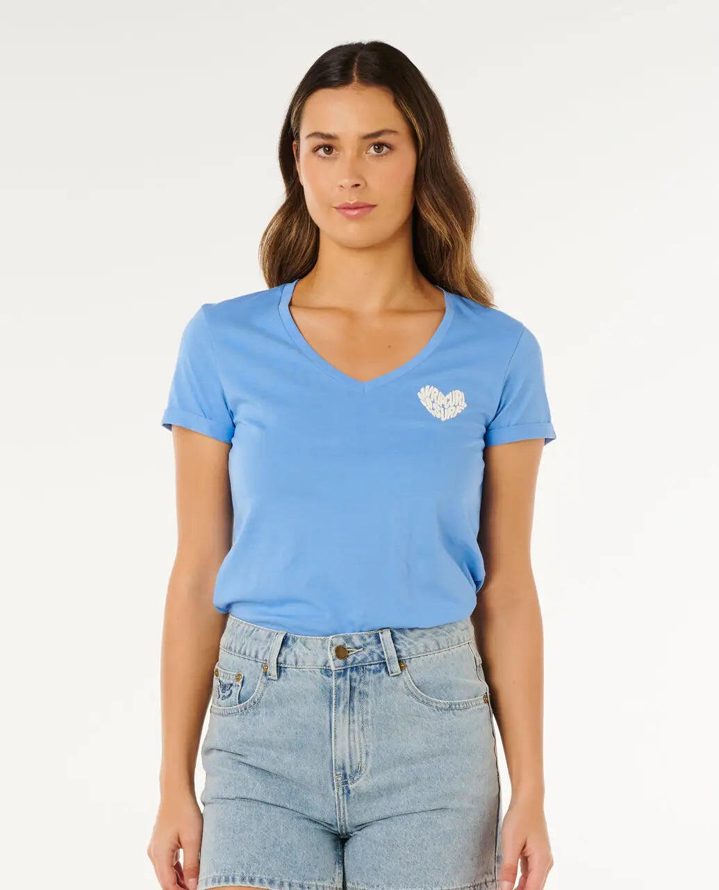 Camiseta Mujer Rc Heart col V - Cornflower Blue 7/7