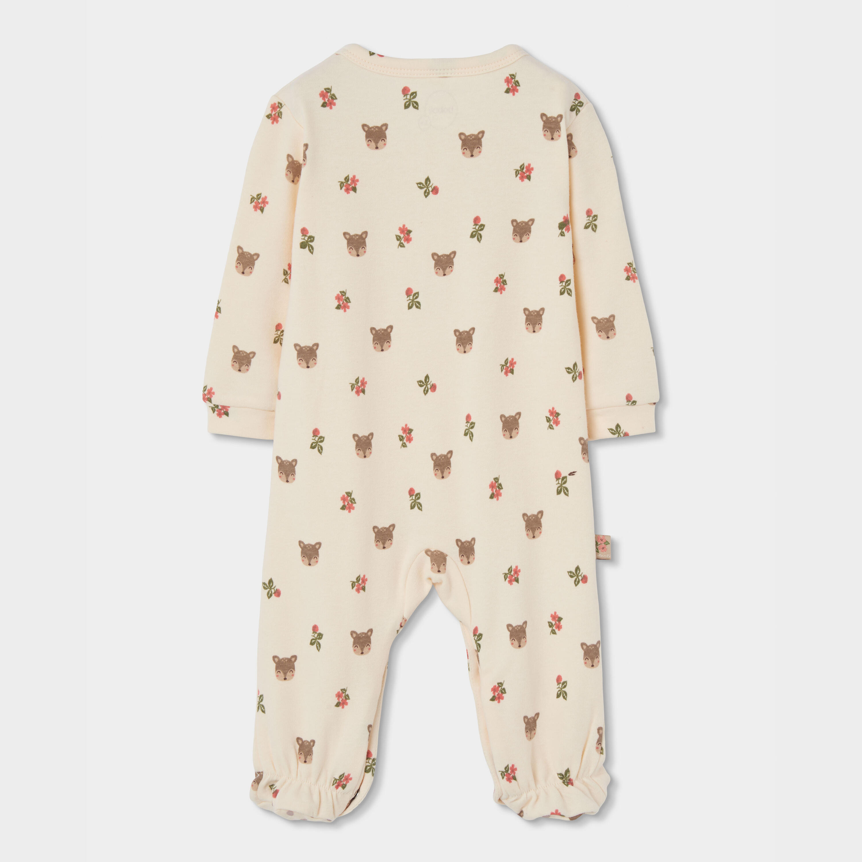 Pelele bebé niña crudo estampado de ositos 2/4
