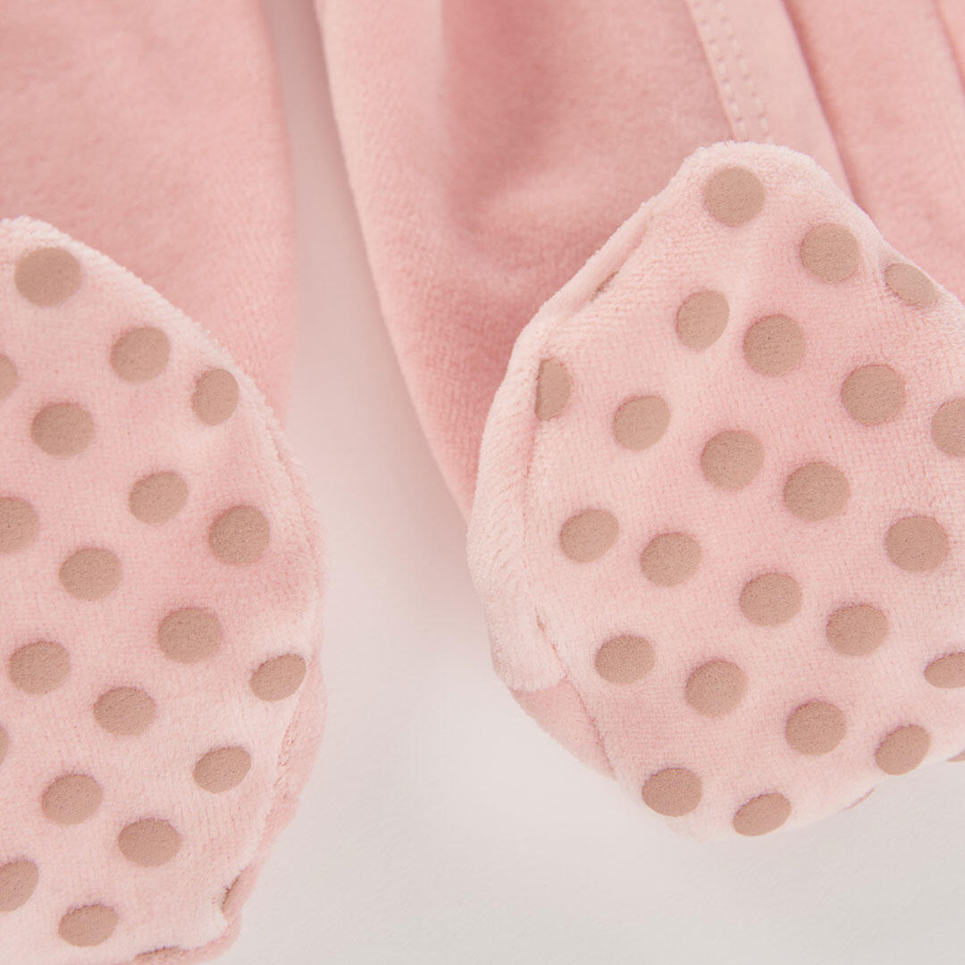 Pelele bebé niña rosa bordado de búhos 4/4
