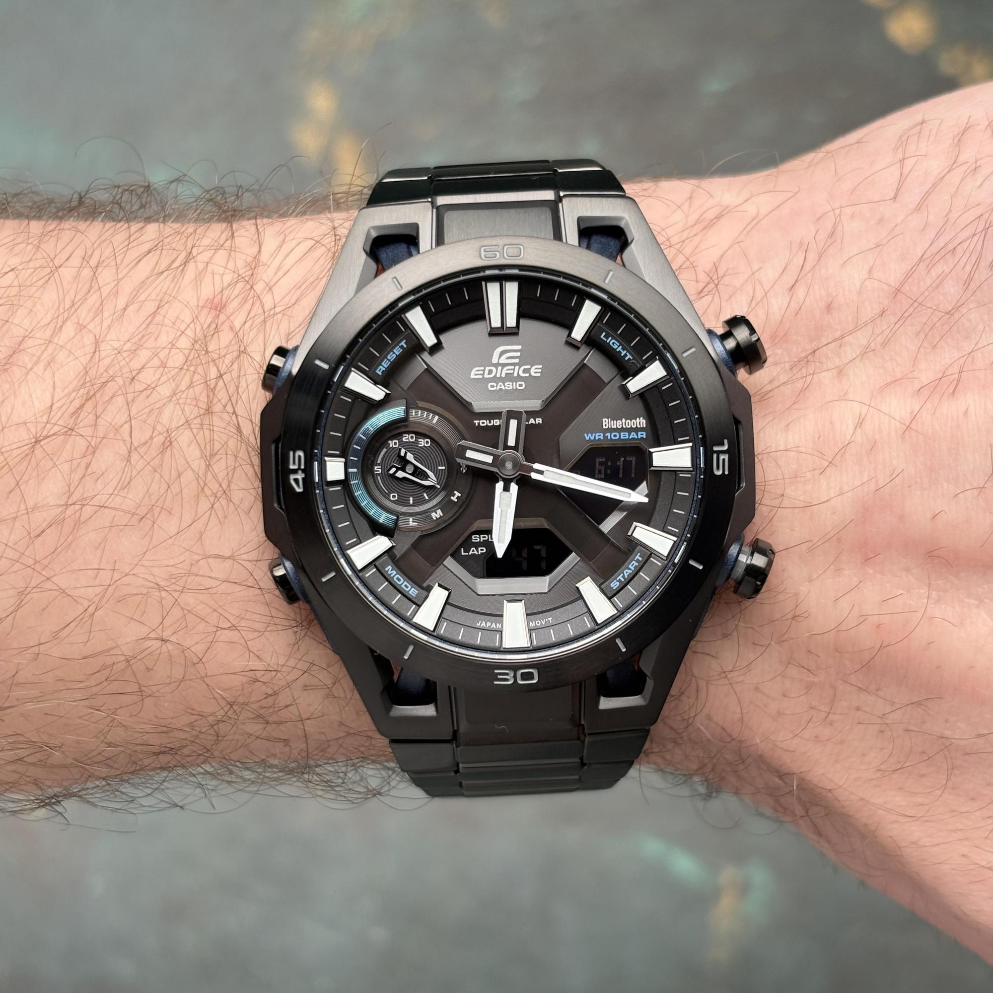 Casio Analoog En Digitaal  Horloge Zwart/Zwart ECB-2300DC-1AEF 4/5