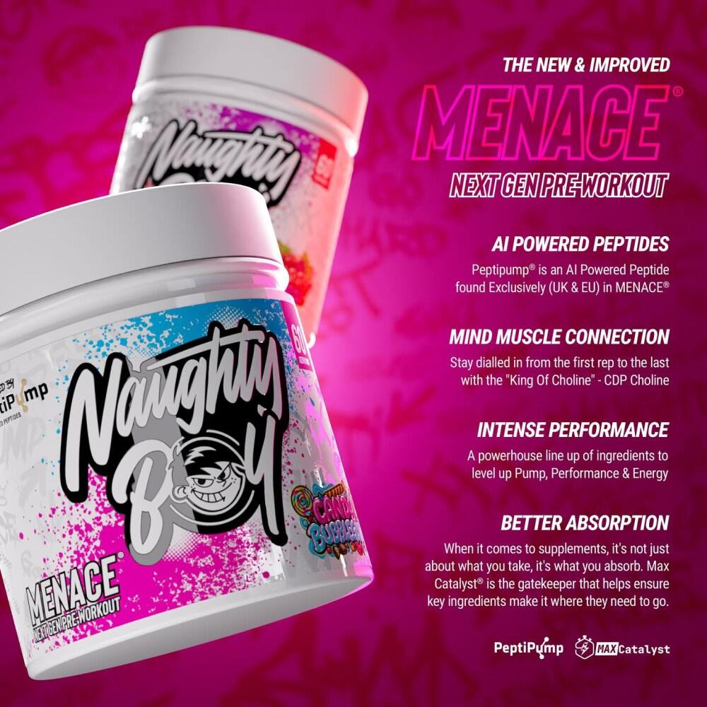 Naughty Boy Menace V2 Pre-Workout 60 Servings blueberry pineapple