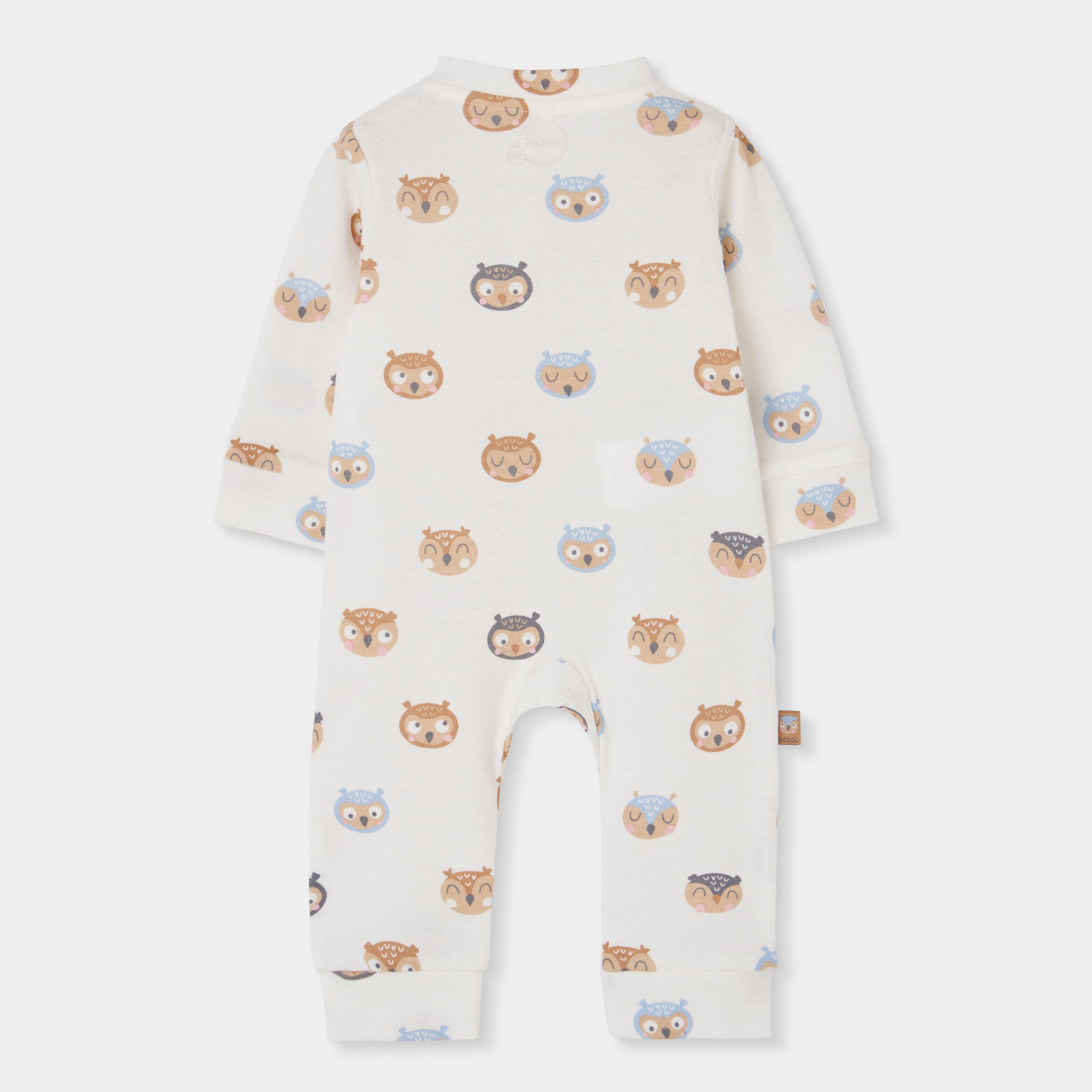Pelele bebé crudo estampado de búhos 2/4