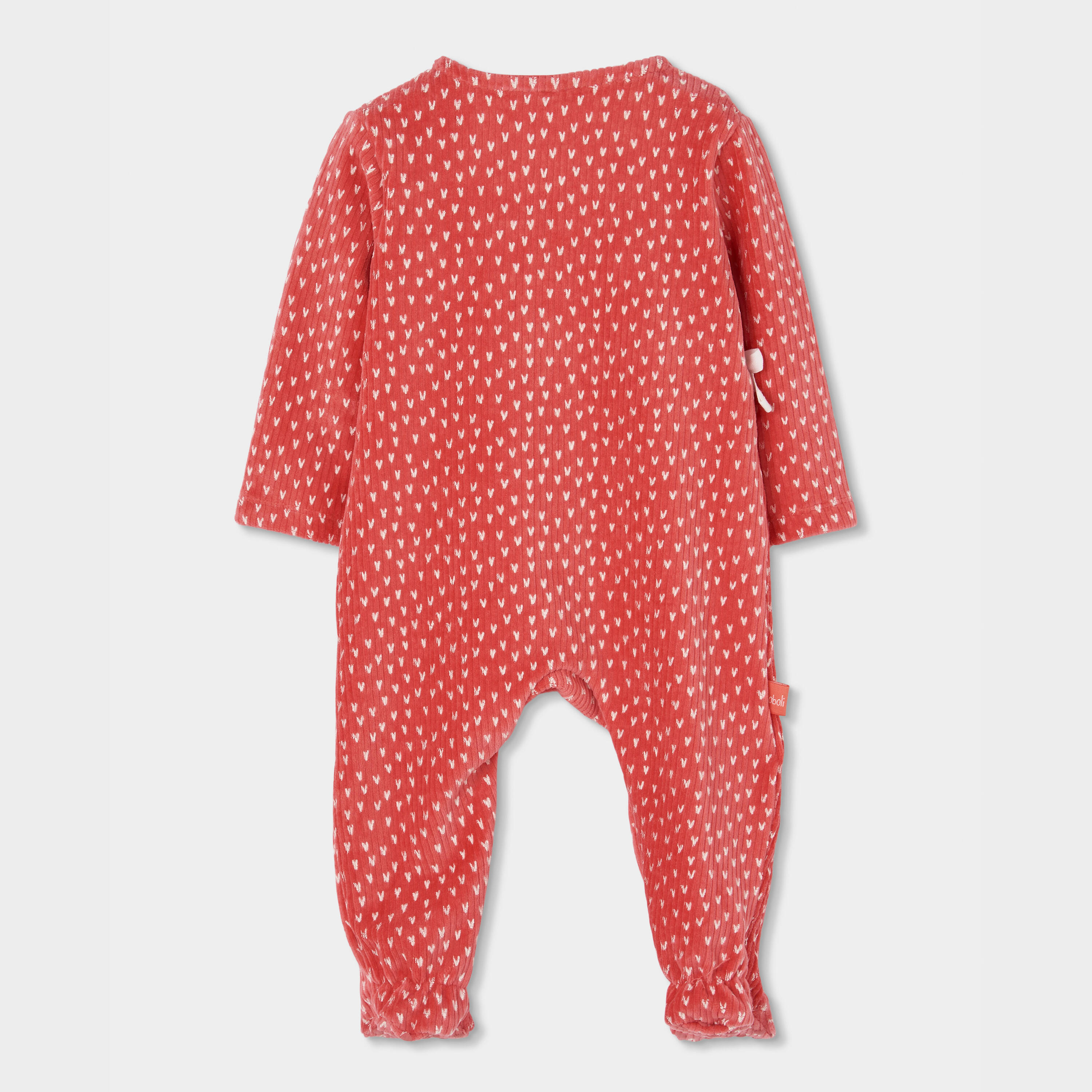 Pelele felpa bebé rojo estampado conejito 2/4