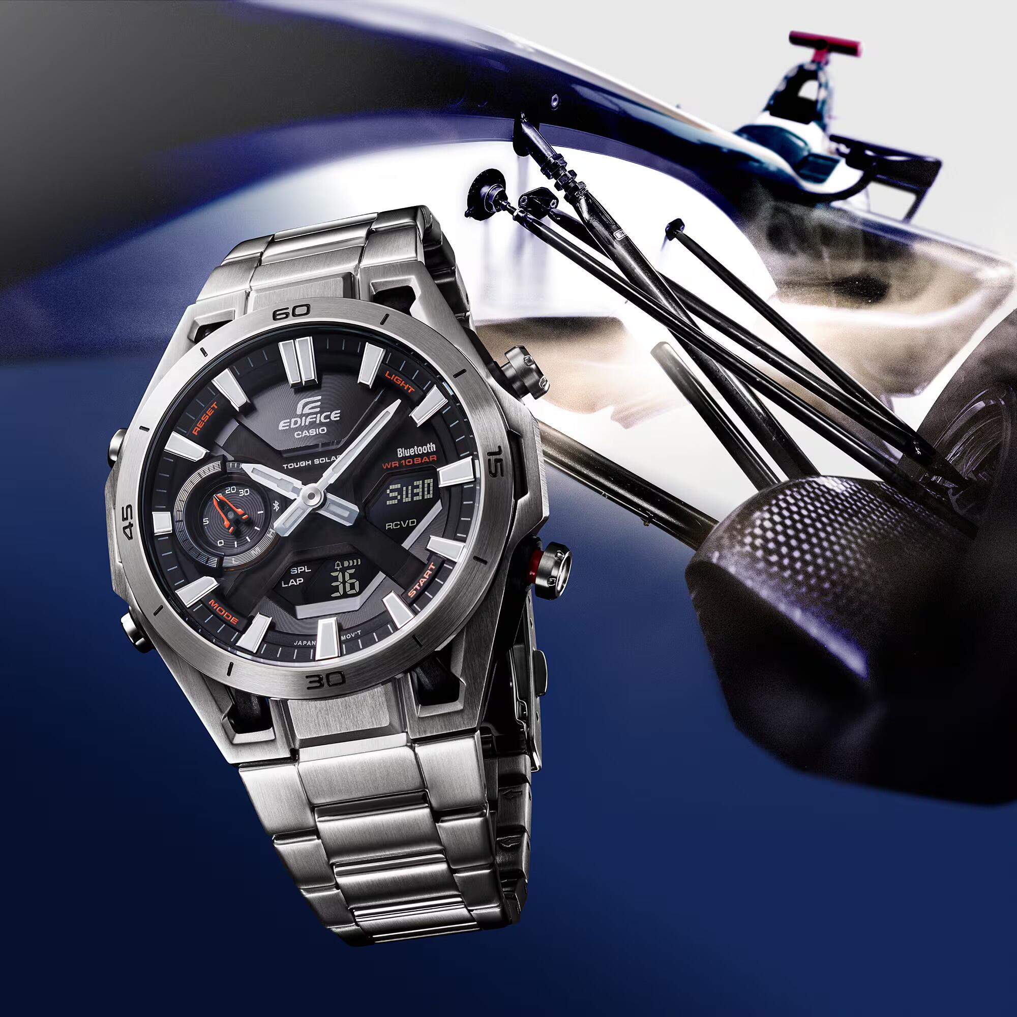 Casio Analoog En Digitaal  Horloge Zilverkleurig/Grijs ECB-2300D-1AEF 6/6