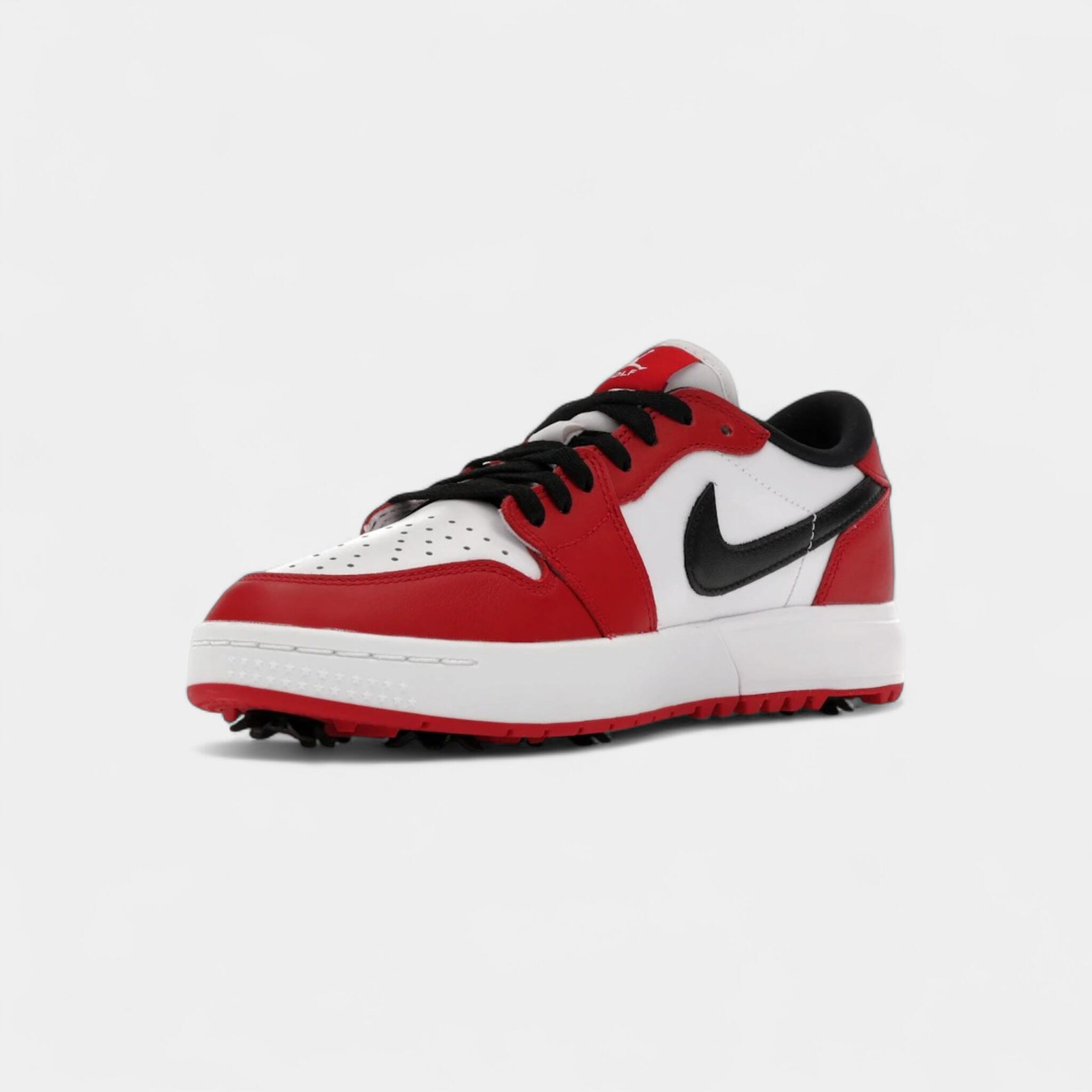 Jordan 1 Low Golf Spiked Varsity Red White Black 3/4