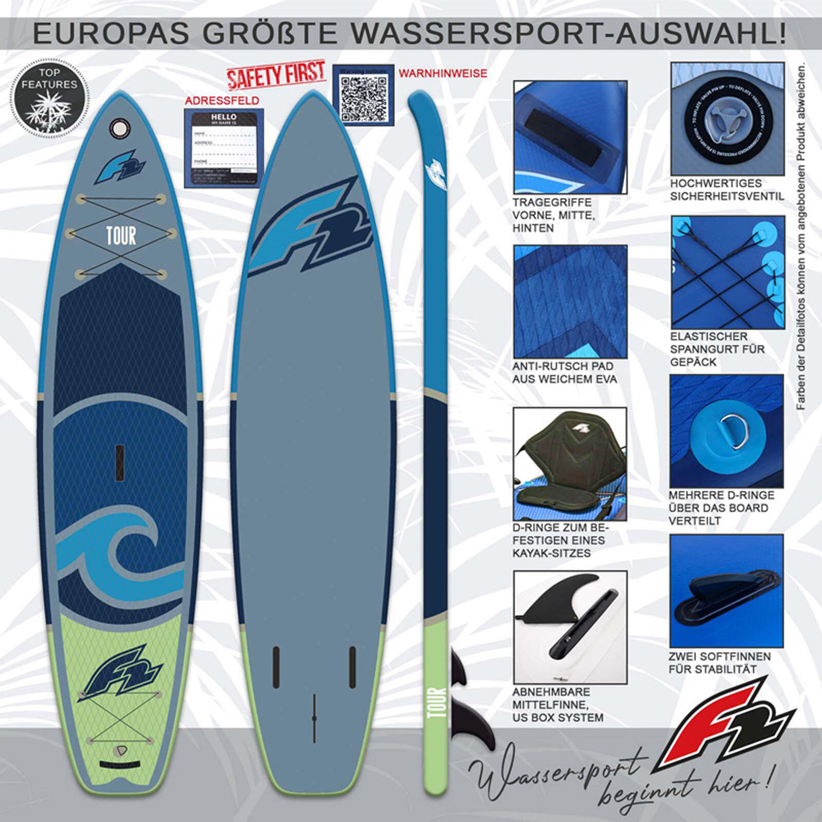 F2  SUP Stand Up Paddle Board Tour  13'2''  Blau 2/5