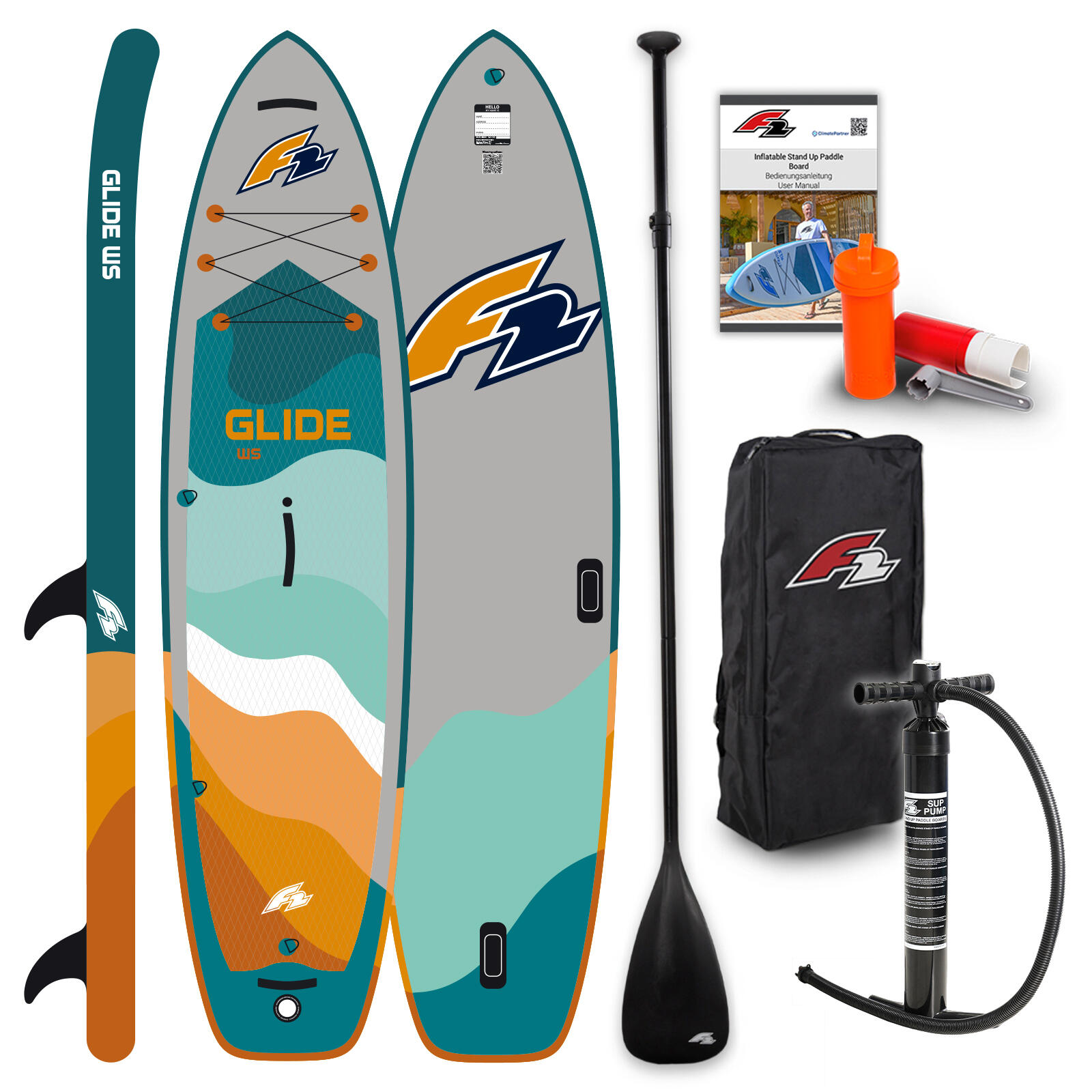 F2 Nafukovací paddleboard SUP Glide WS 11'7'' PETROL
