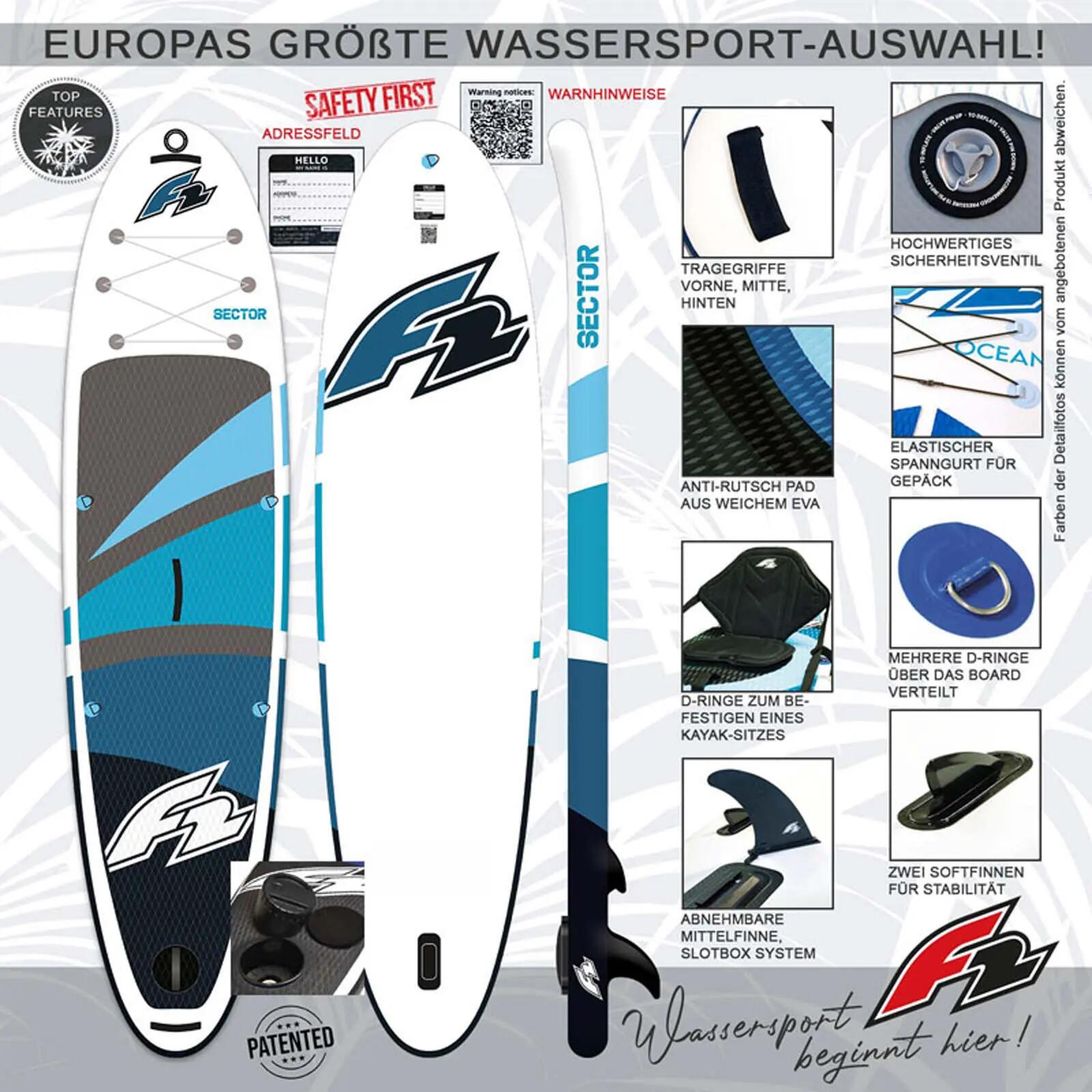 F2  Stand up Paddle Board SECTOR SMART SUP mit E-Pumpe 11,5  Blau 2/7