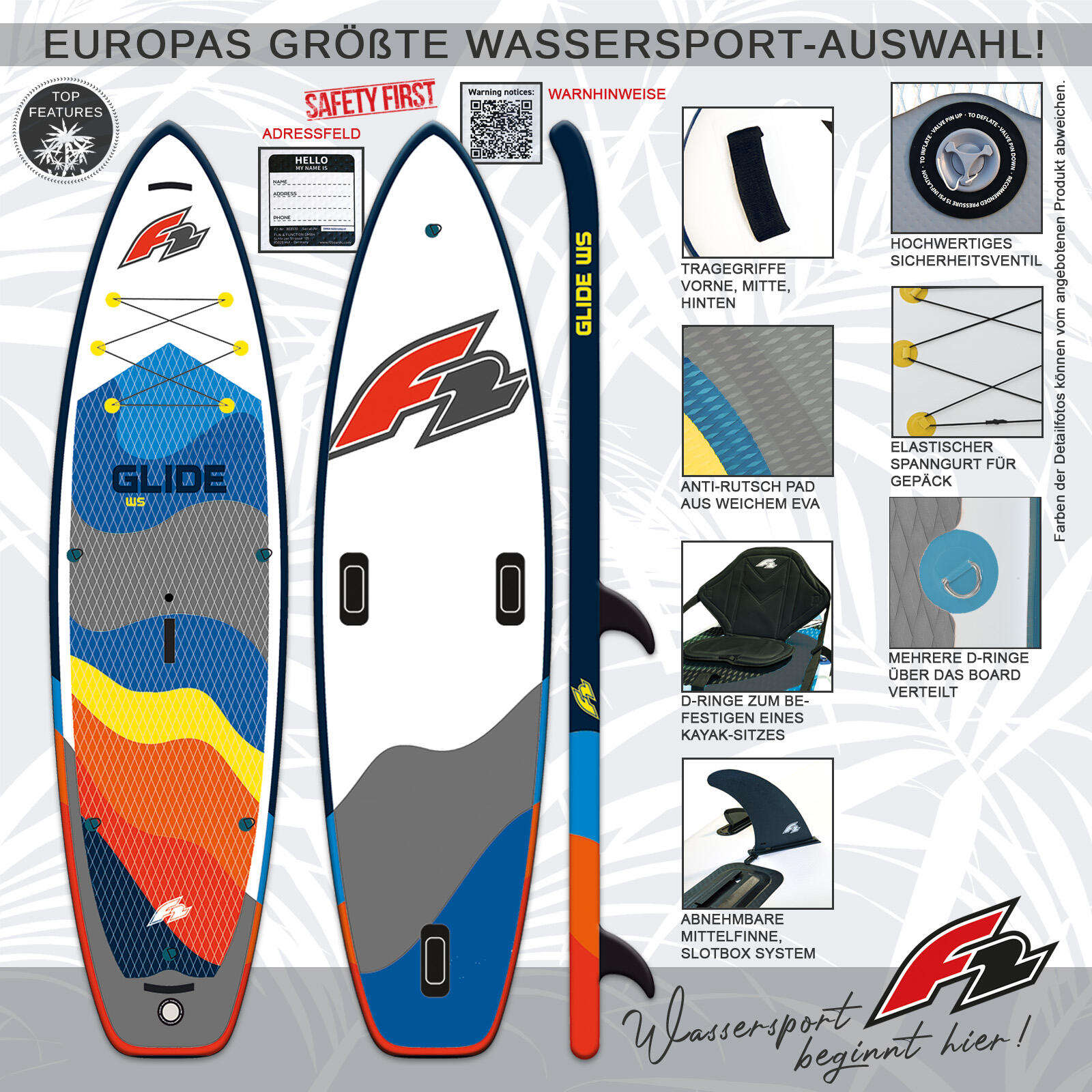 Nafukovací paddleboard SUP F2 Glide WS 10'8'' 2/7