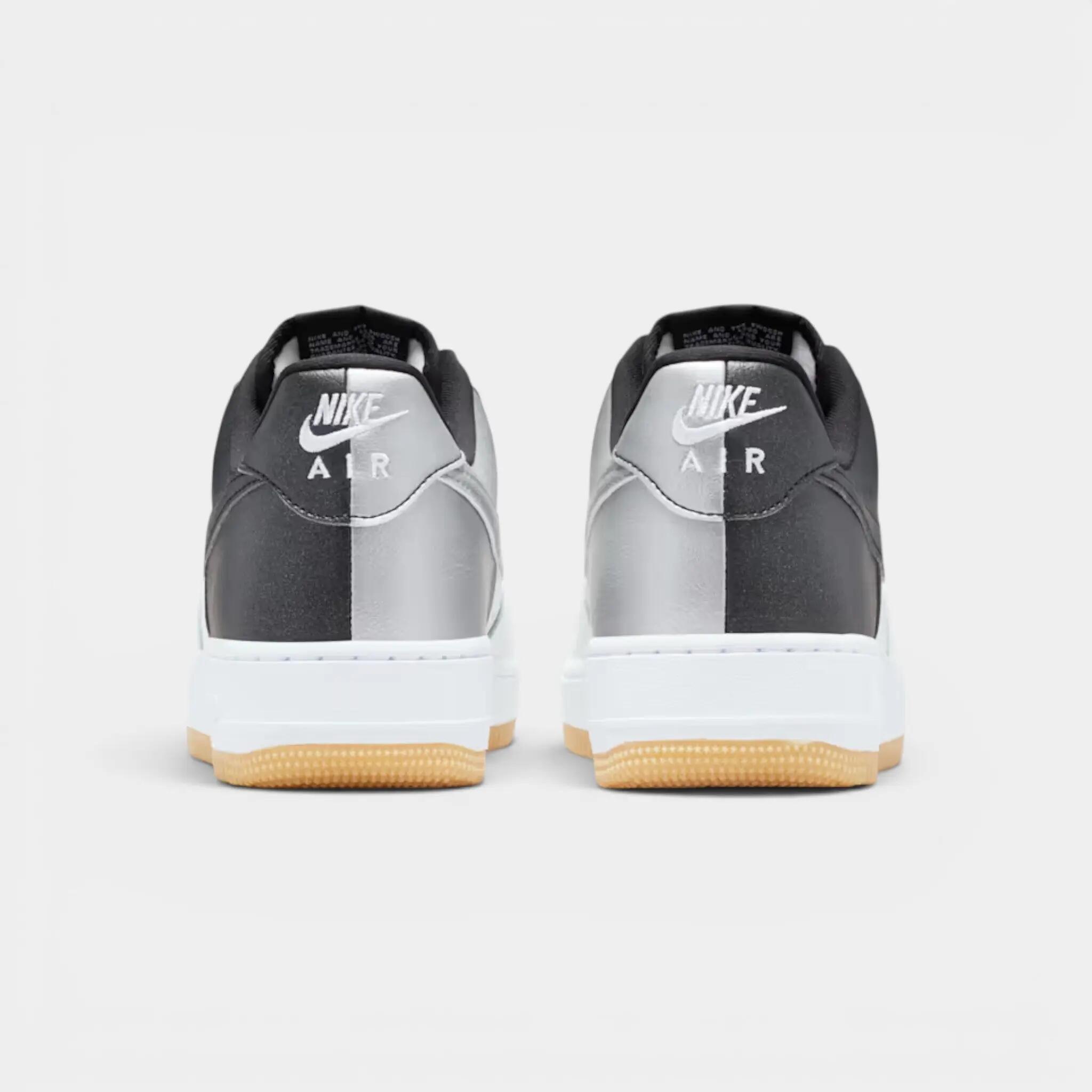 Nike Air Force 1 Low '07 LV8 White Black Metallic Silver 3/4
