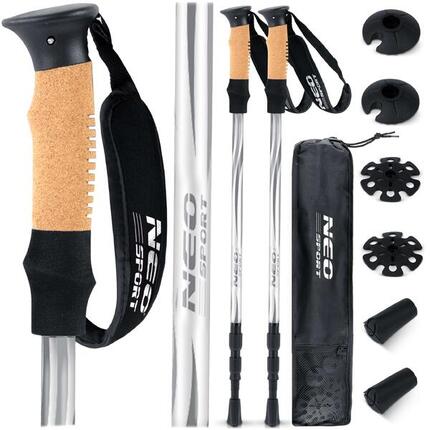 2 Stk. Wanderstöcke Nordic Walking Teleskop Antischock Trekking verstellbar Kork