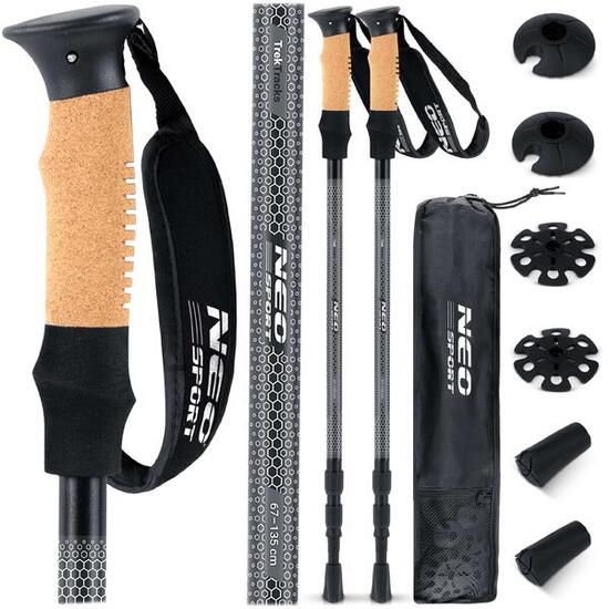 2 Stk. Wanderstöcke Nordic Walking Teleskop Antischock Trekking verstellbar Kork