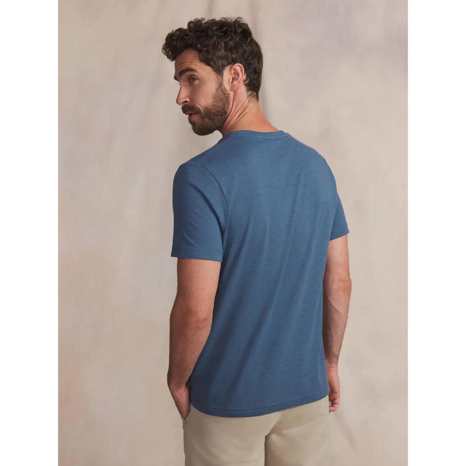 T-shirt manches courtes homme PIERETEE bleu 4/4