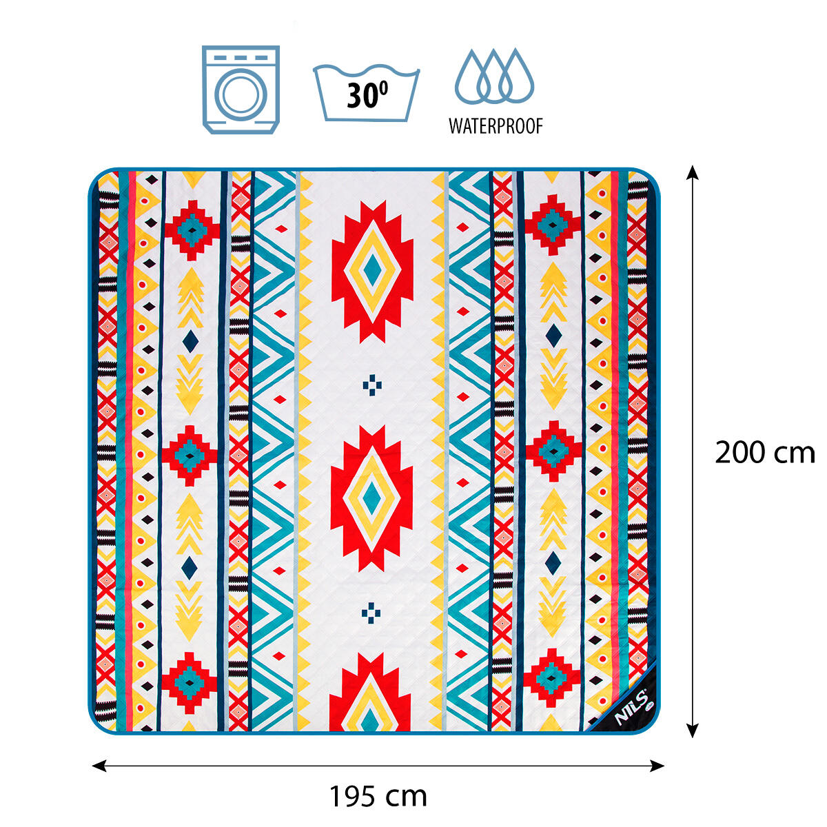Couverture de pique-nique imperméable 195x200 cm NILS CAMP NC8022 3/7