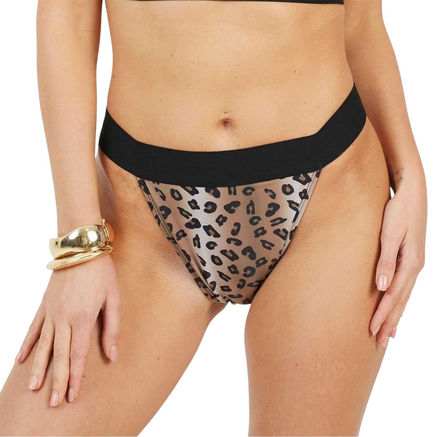 Brave Soul Womens/Ladies Leopard Print High Leg Bikini Bottoms