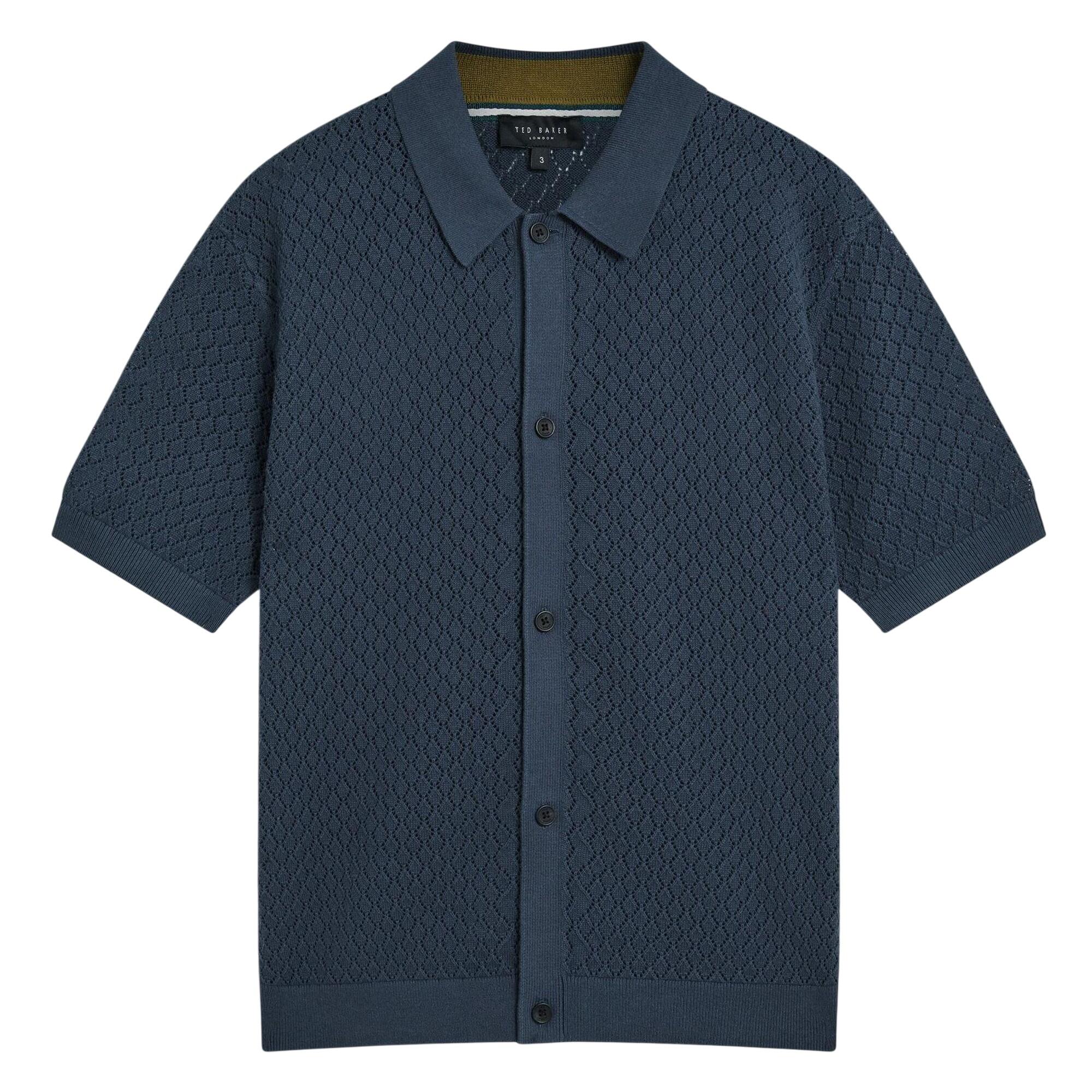 Ted Baker Mens Crochet Short-Sleeved Shirt