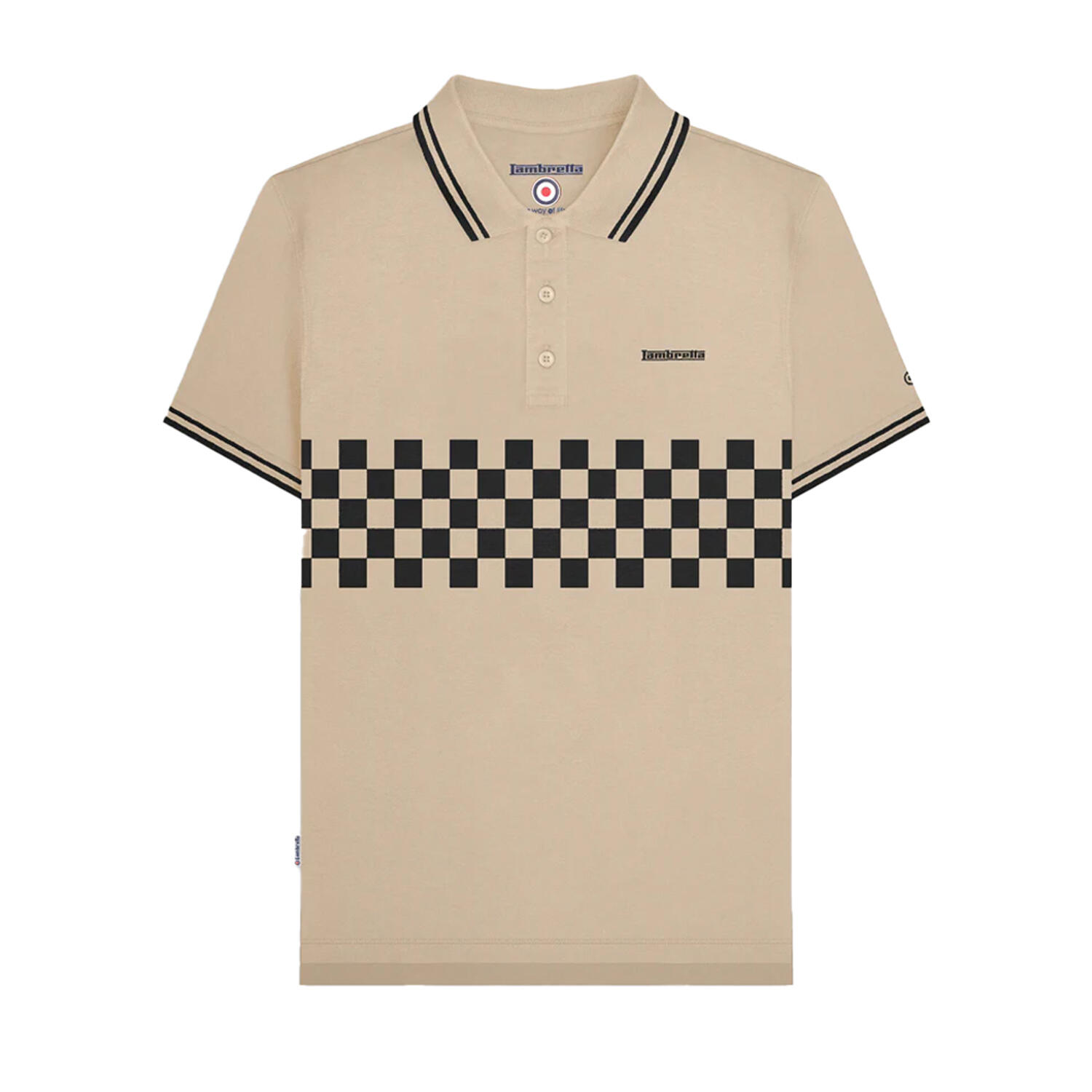 Lambretta Mens SS25 Two Tone Tipped Polo Shirt
