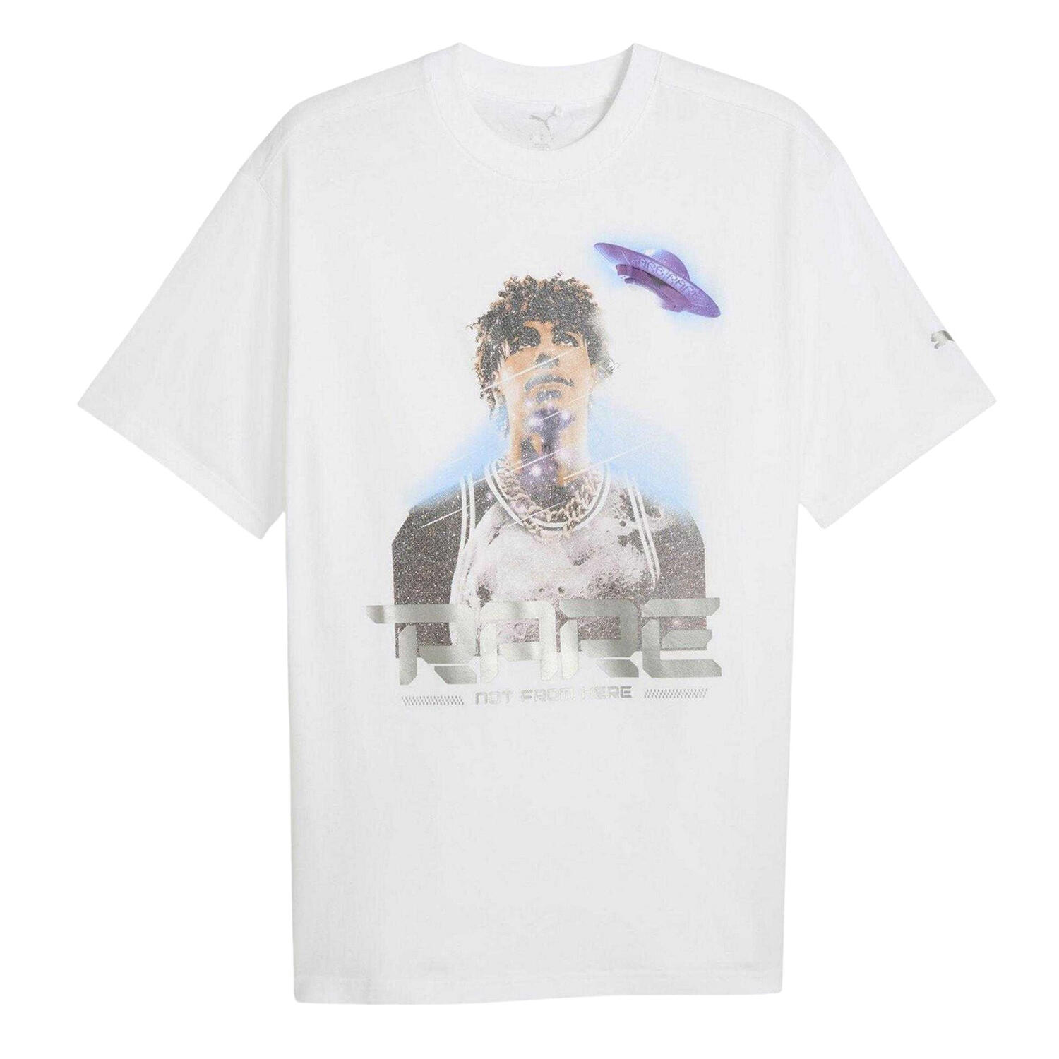 Puma Mens LaMelo Ball UFO Metallic Relaxed Fit T-Shirt