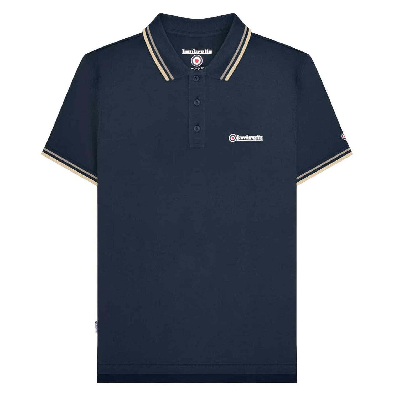 Lambretta Mens SS25 Twin Tip Polo Shirt