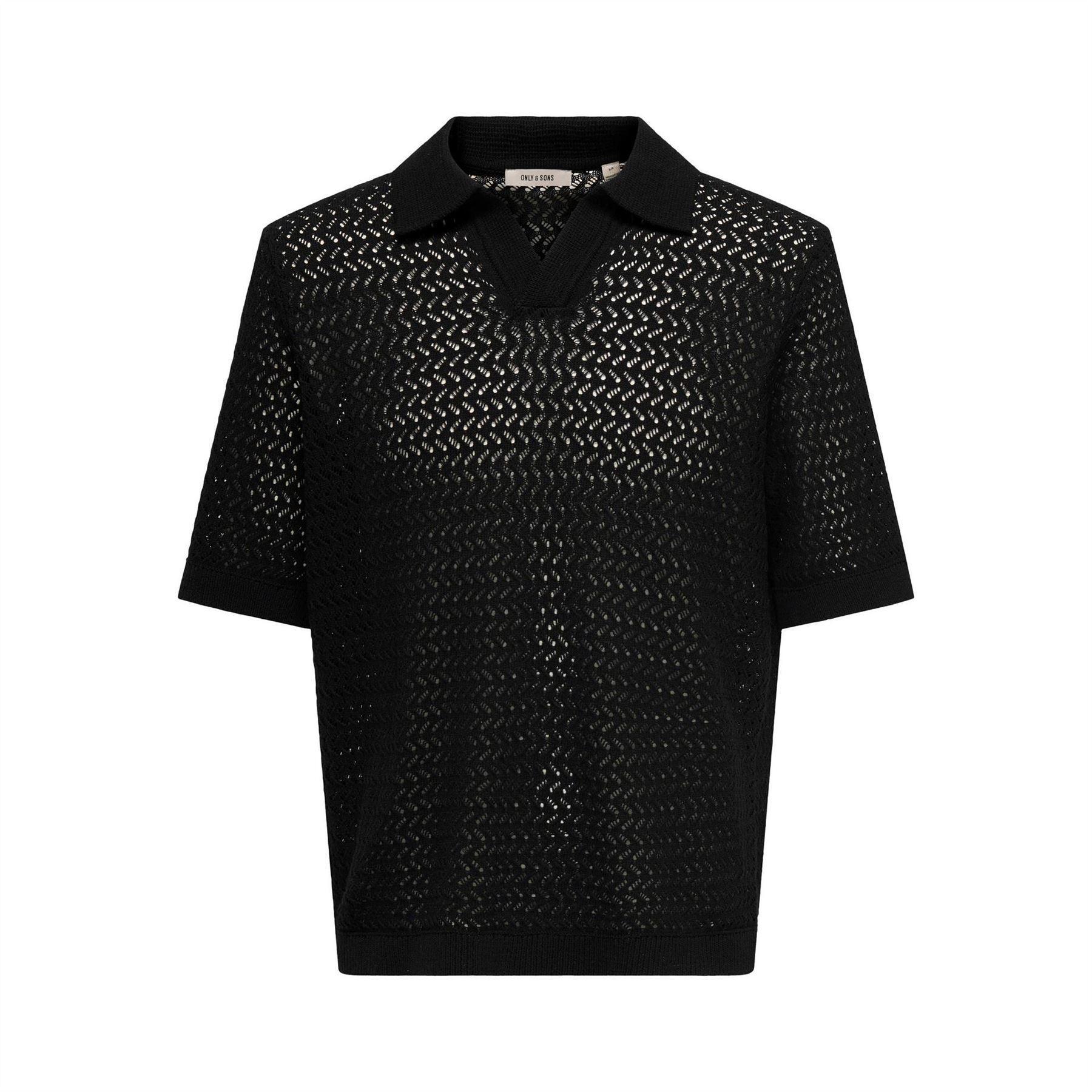 Only Mens Knitted Short-Sleeved Polo Shirt