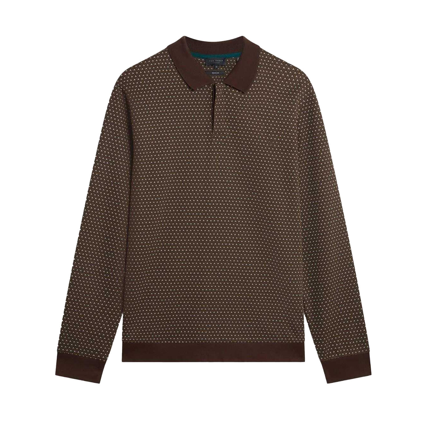 Ted Baker Mens Jacquard Long-Sleeved Polo Shirt