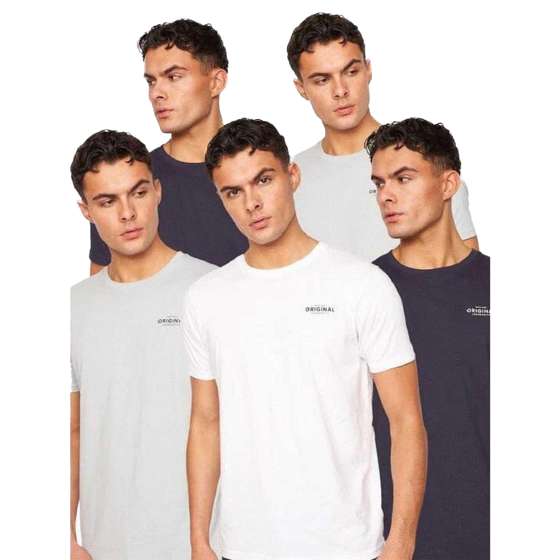 Crosshatch Mens Bailtee Logo Cotton T-Shirt (Pack of 5)