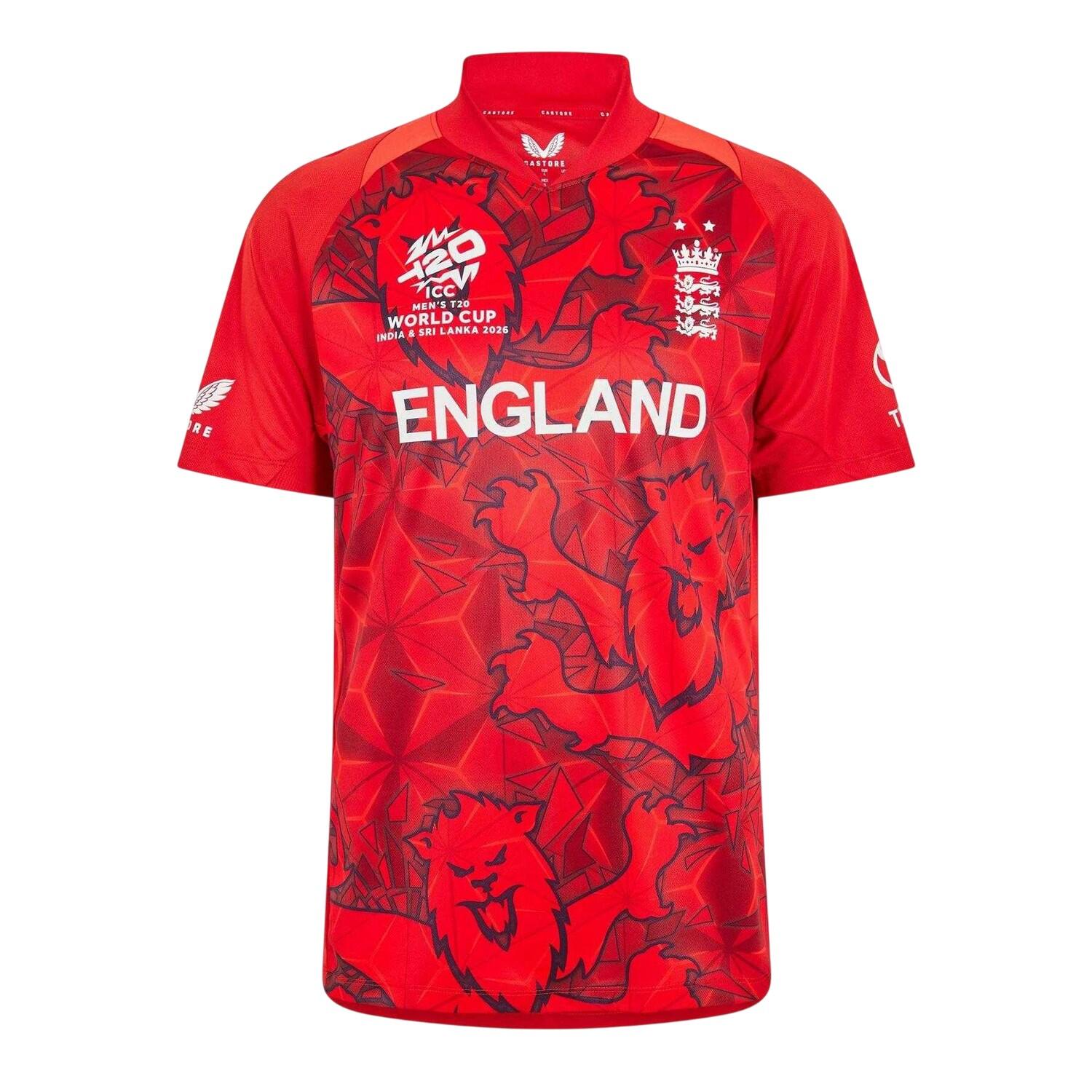Castore Mens Ecb T20 England Cricket Replica Cricket Shirt