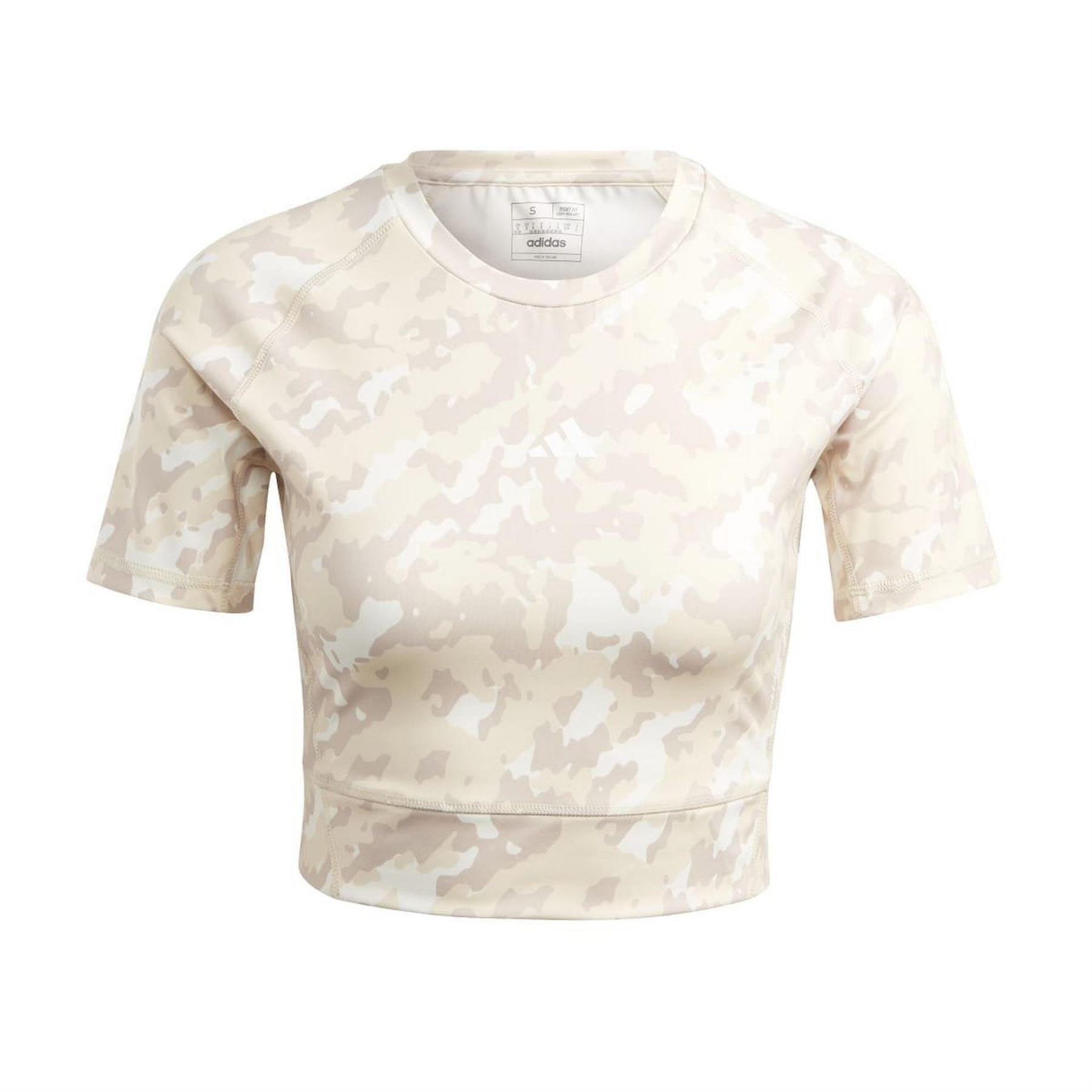 Adidas Womens/Ladies Techfit Camo Crop T-Shirt