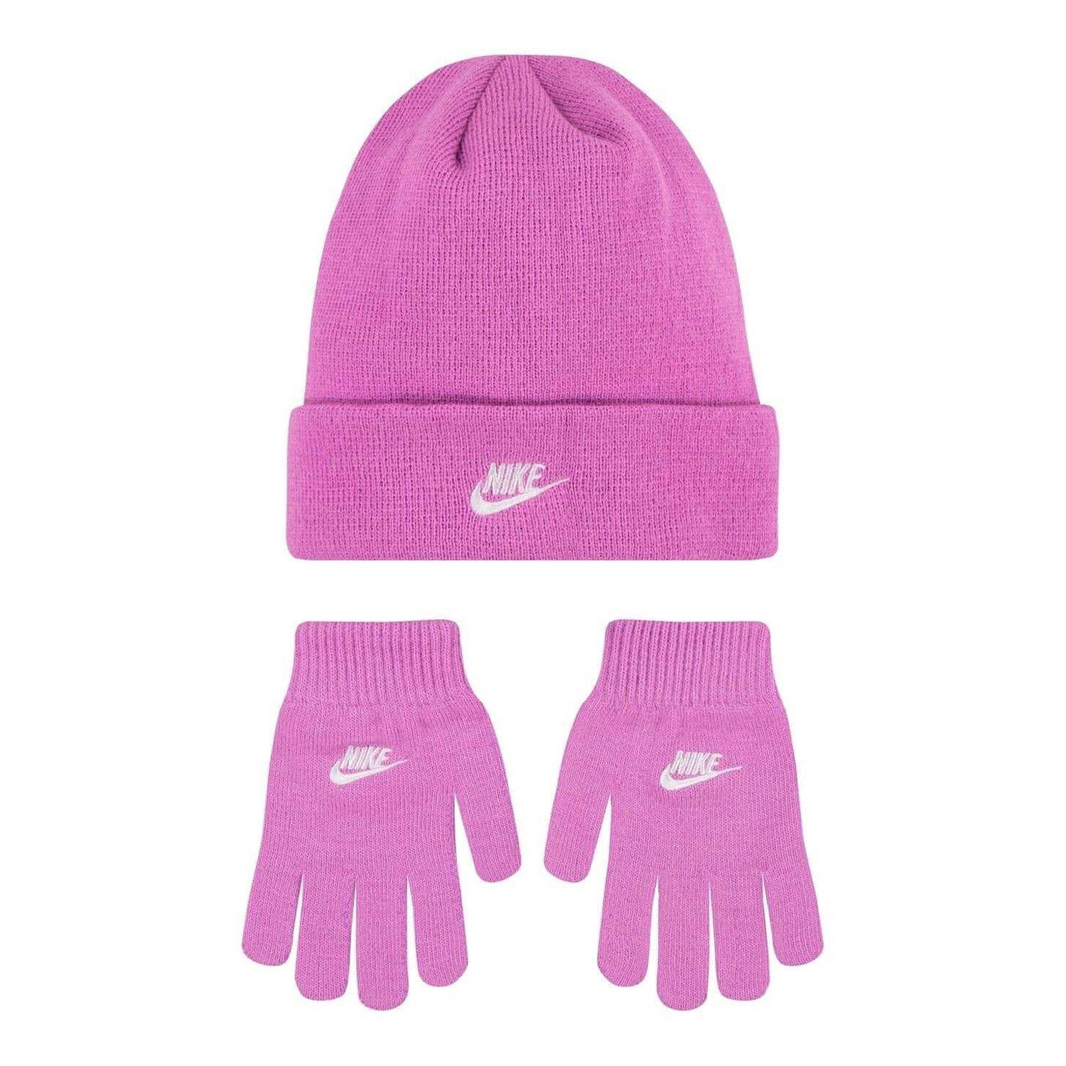 Nike Childrens/Kids Logo Beanie & Gloves Set
