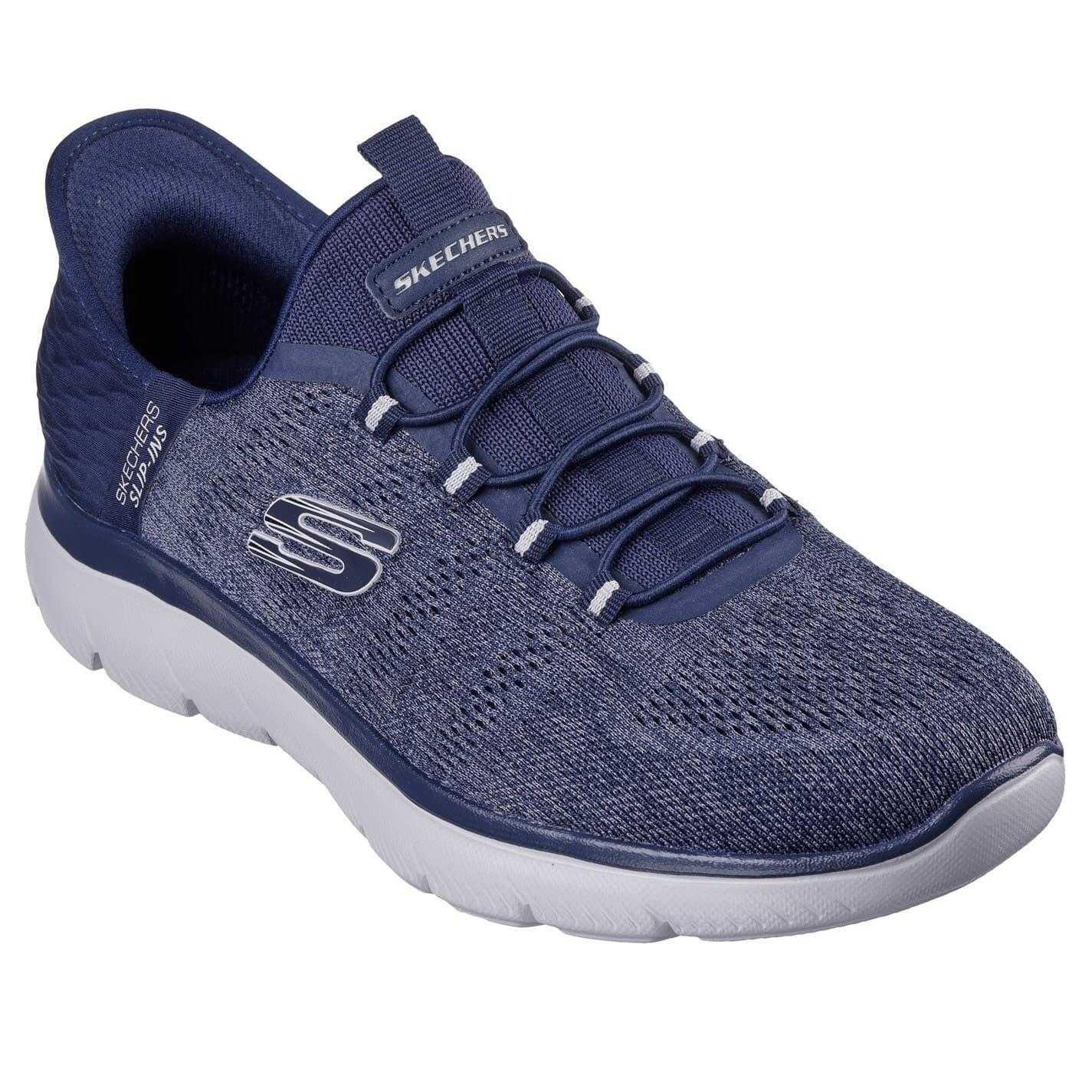 Skechers Mens Summits Key Pace Mesh Slip-In Flat Trainers