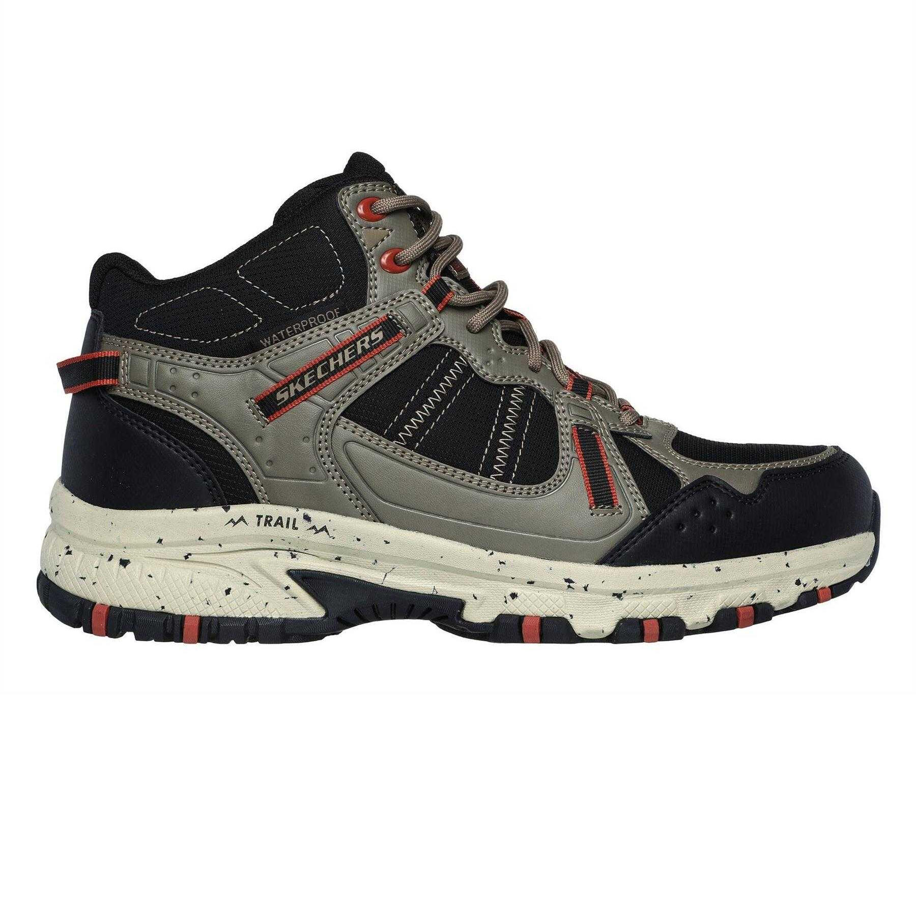 Skechers Mens Hillcrest Logo Leather Walking Boots
