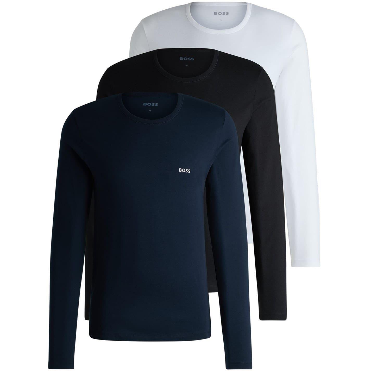 Boss Mens Logo Long-Sleeved T-Shirt (Pack of 3)