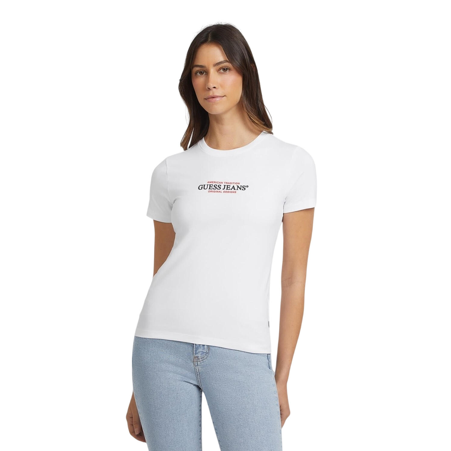 Guess Womens/Ladies GJ American Graphic Print Cropped Fitted T-Shirt