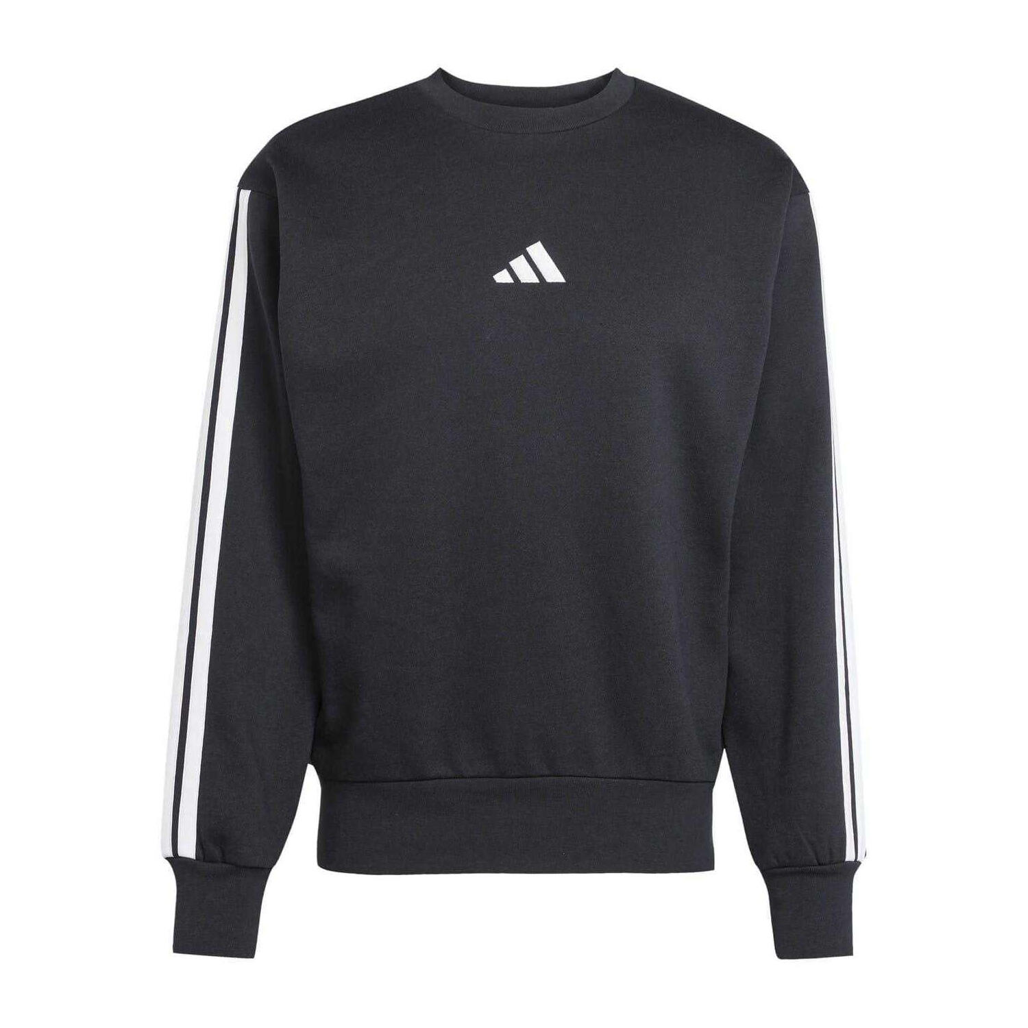 Adidas Mens Essentials 3 Stripes Fleece Sweatshirt
